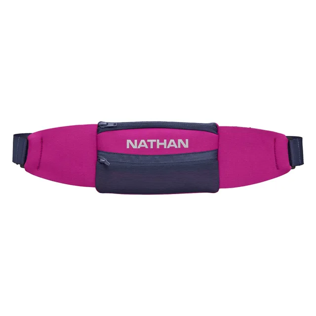 nathan-5k-belt-running-waist-belt-magenta-estate-blue-ultra-light-no-bounce-neop image 1