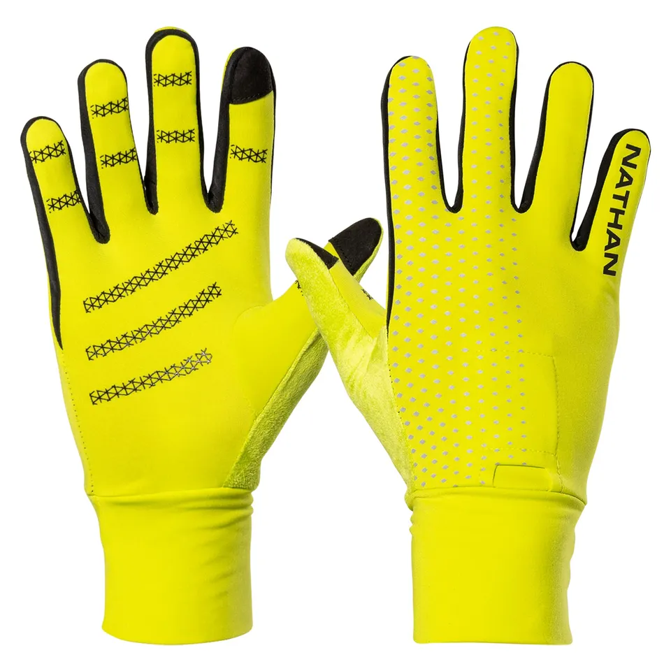 nathan-reflective-running-gloves-with-touchscreen-fingers-and-strobe-light-pocke image 1