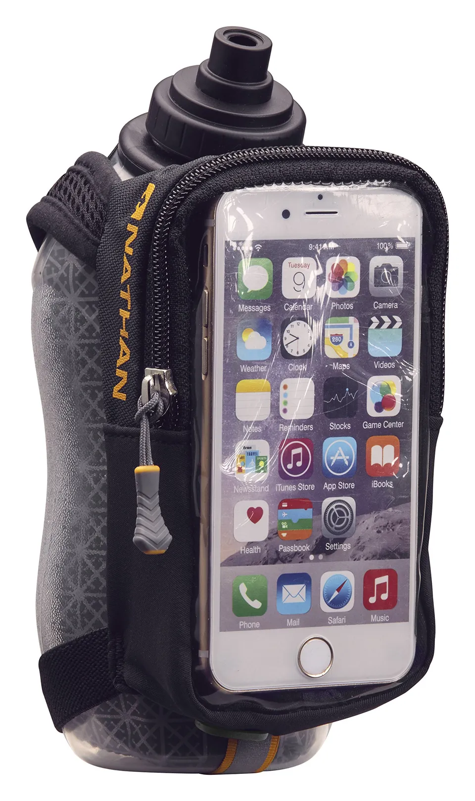 nathan-speeddraw-2-insulated-handheld-running-water-bottle-flask-18oz-with-doubl image 1