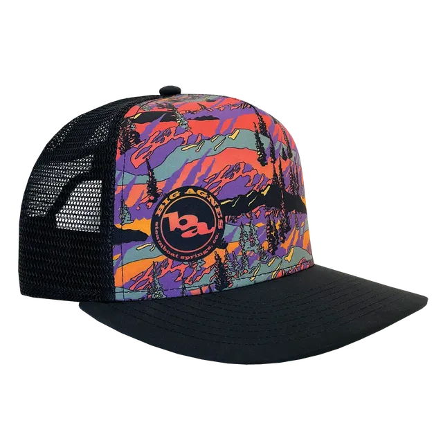 big-agnes-alpenglow-trucker-hat-limited-edition-25th-anniversary-print image 1