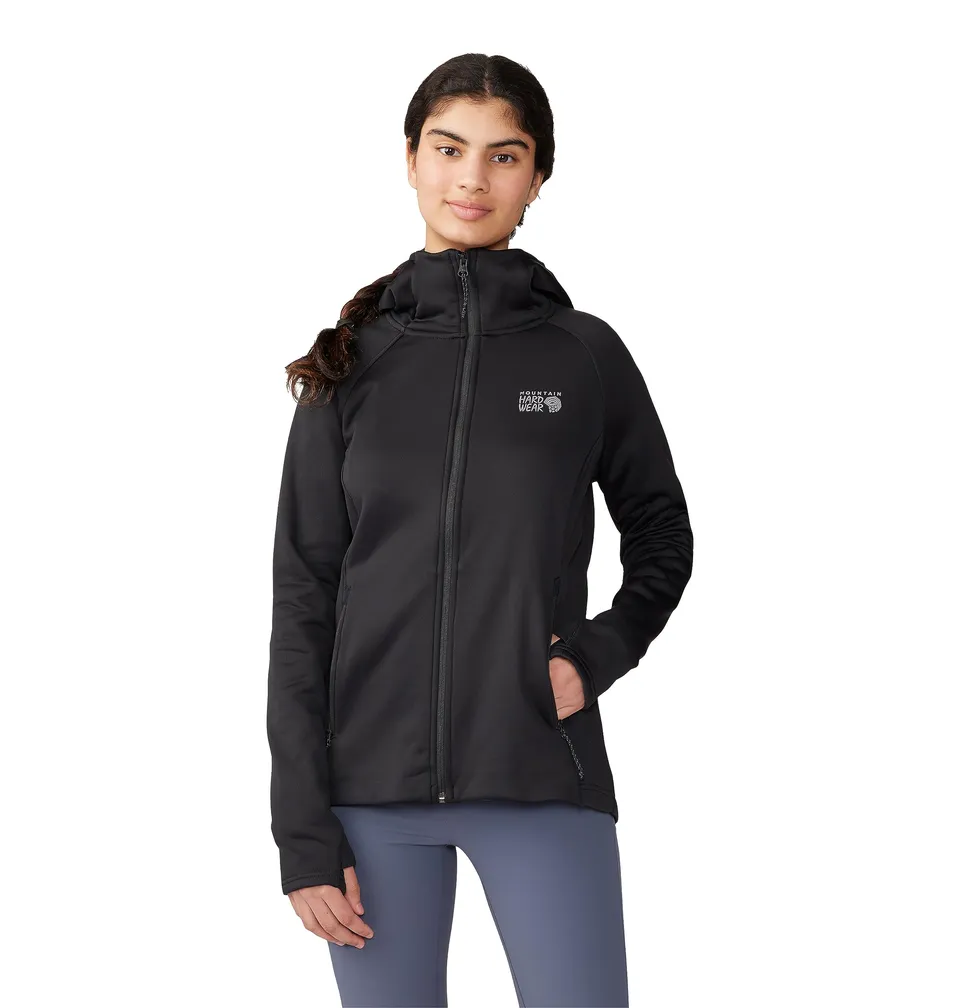 mountain-hardwear-sendura-hoodie-slim-fit-stretch-fleece-hoodie-with-brushed-bac image 1