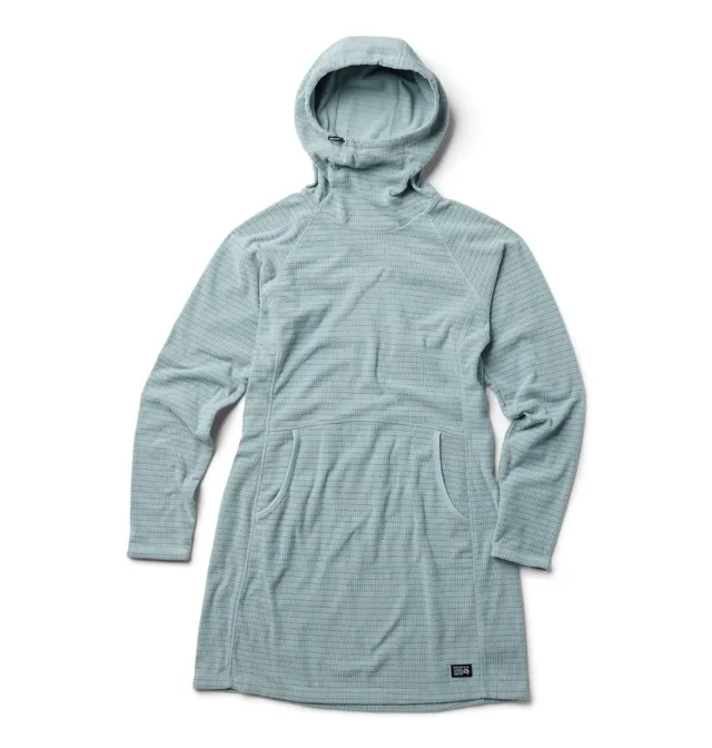mountain-hardwear-women-s-summit-grid-fleece-dress-hooded-lightweight-layering-d image 1