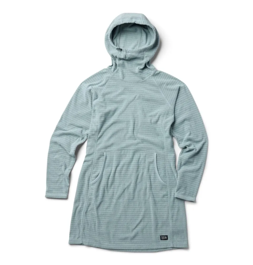 mountain-hardwear-women-s-summit-grid-fleece-dress-hooded-lightweight-layering-d image 1