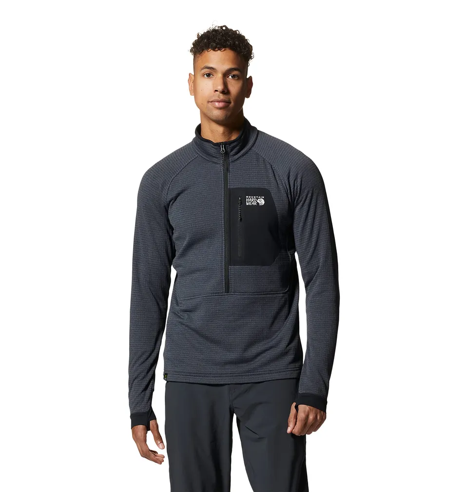 mountain-hardwear-polartec-power-grid-half-zip-jacket-men-s-recycled-grid-fleece image 1