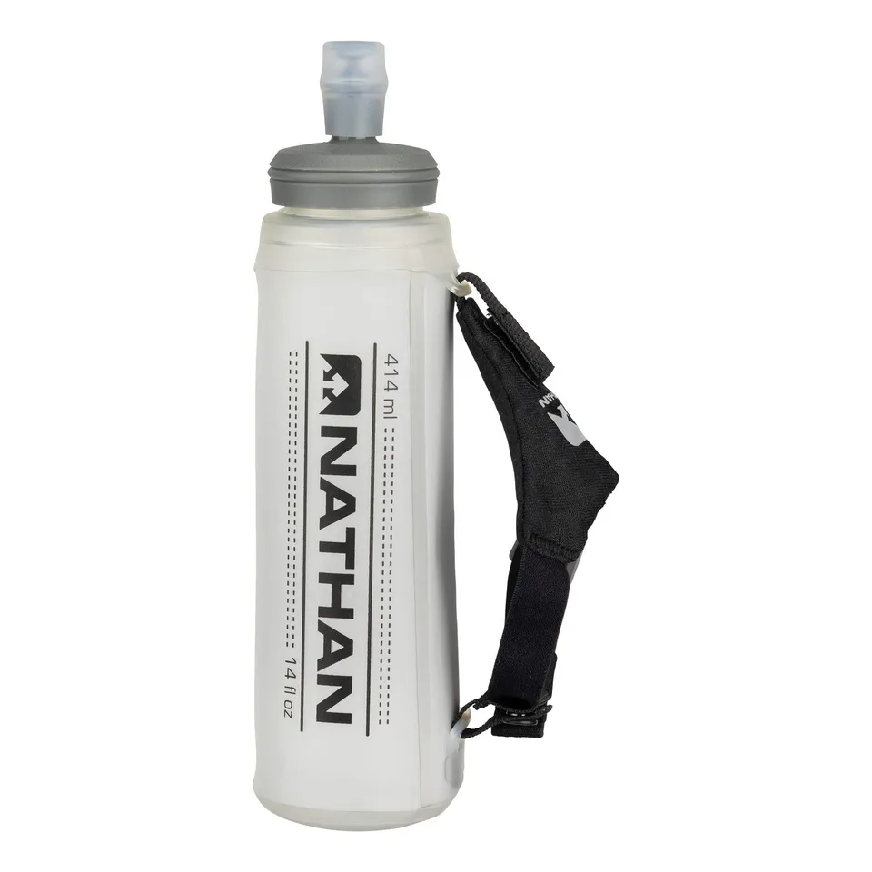 nathan-pinnacle-lite-handheld-14oz-flask-soft-water-bottle-with-integrated-hand- image 1