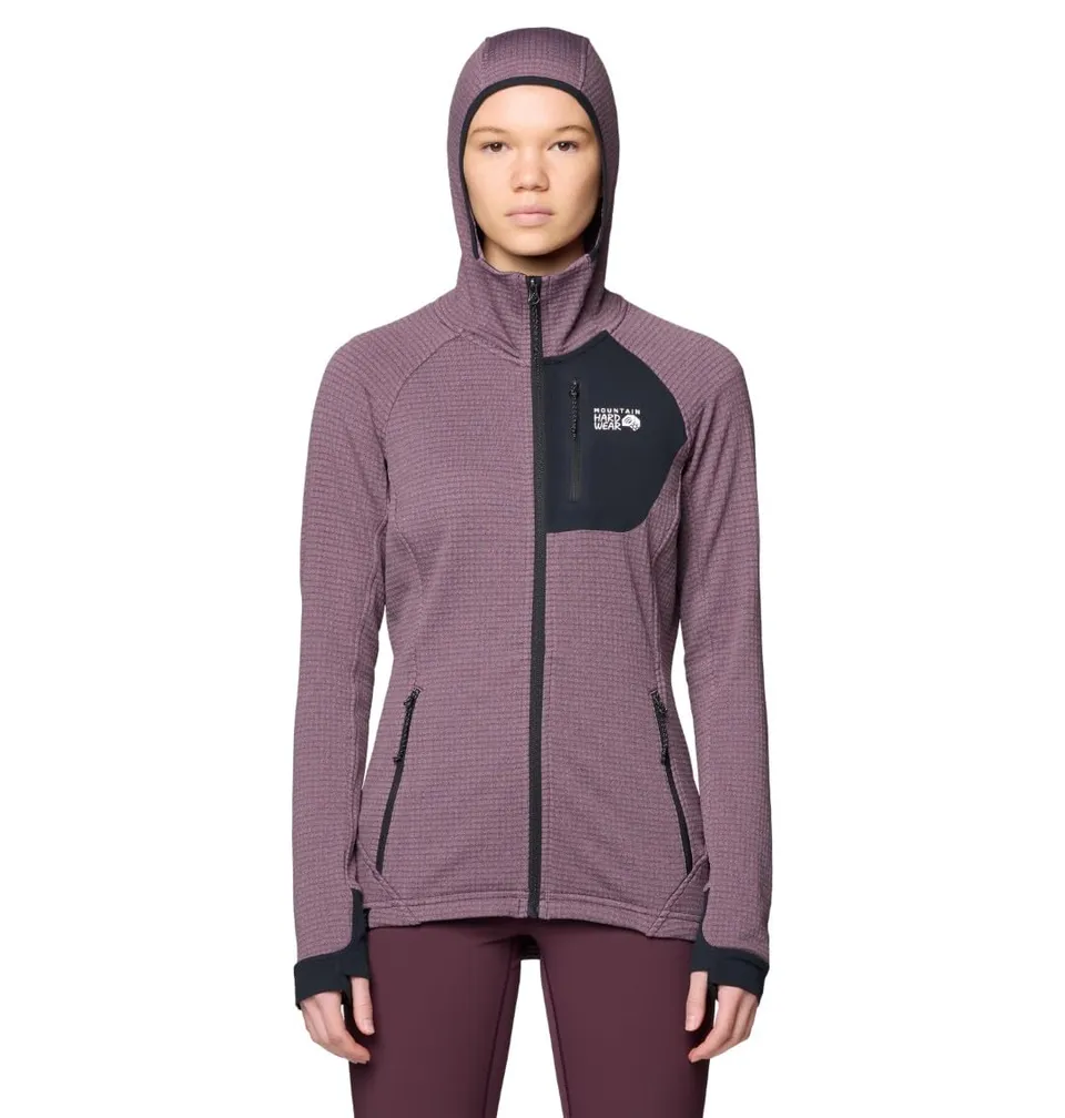mountain-hardwear-polartec-power-grid-full-zip-hoody-technical-fleece-midlayer-h image 1