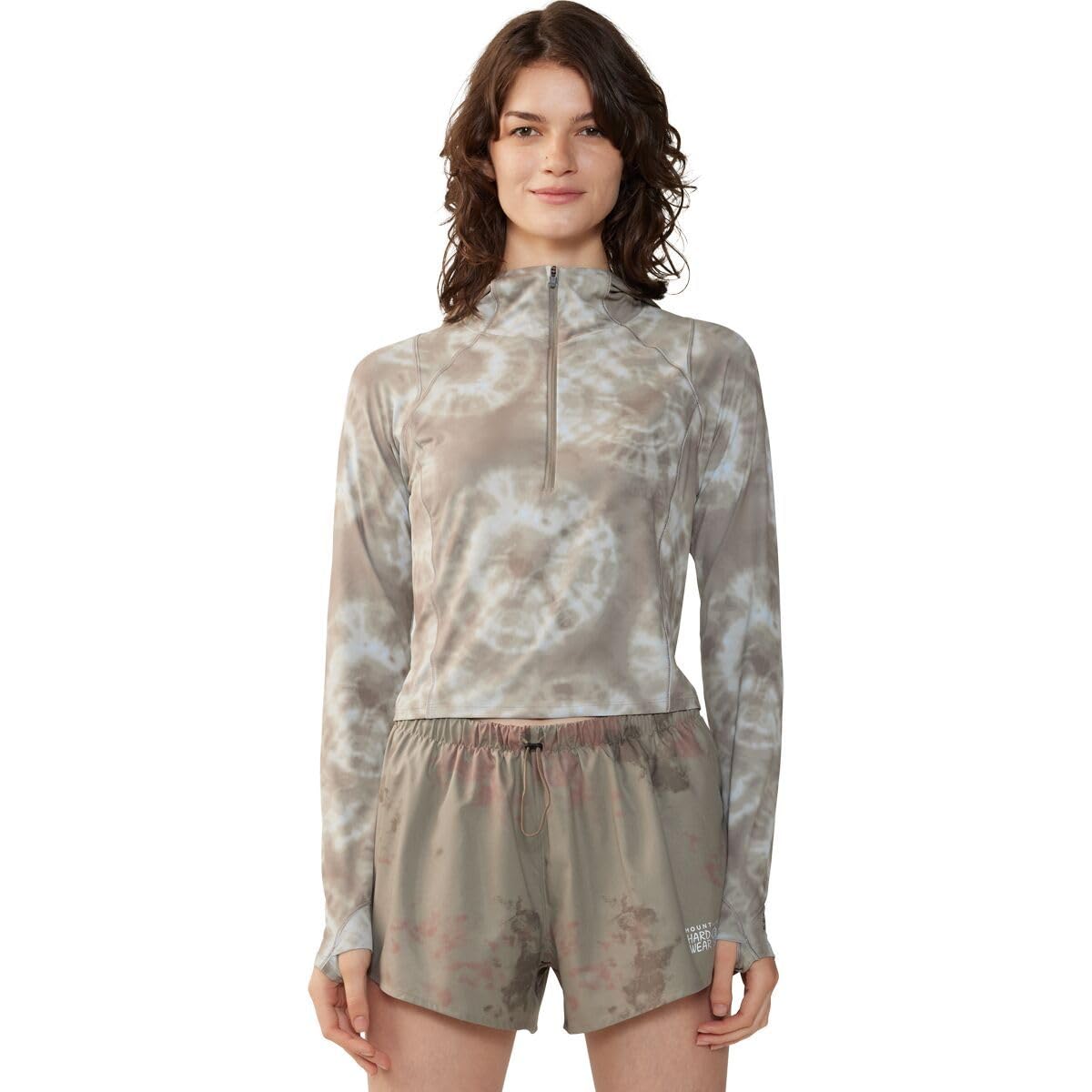 mountain-hardwear-crater-lake-crop-zip-women-s-quick-dry-upf-sun-hoodie-with-hal image 6