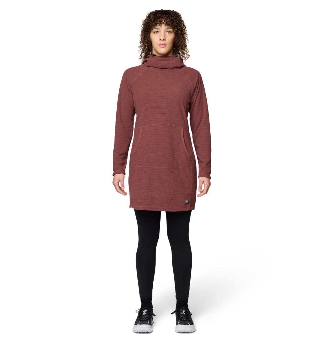 mountain-hardwear-women-s-summit-grid-fleece-dress-hooded-lightweight-layering-d image 6