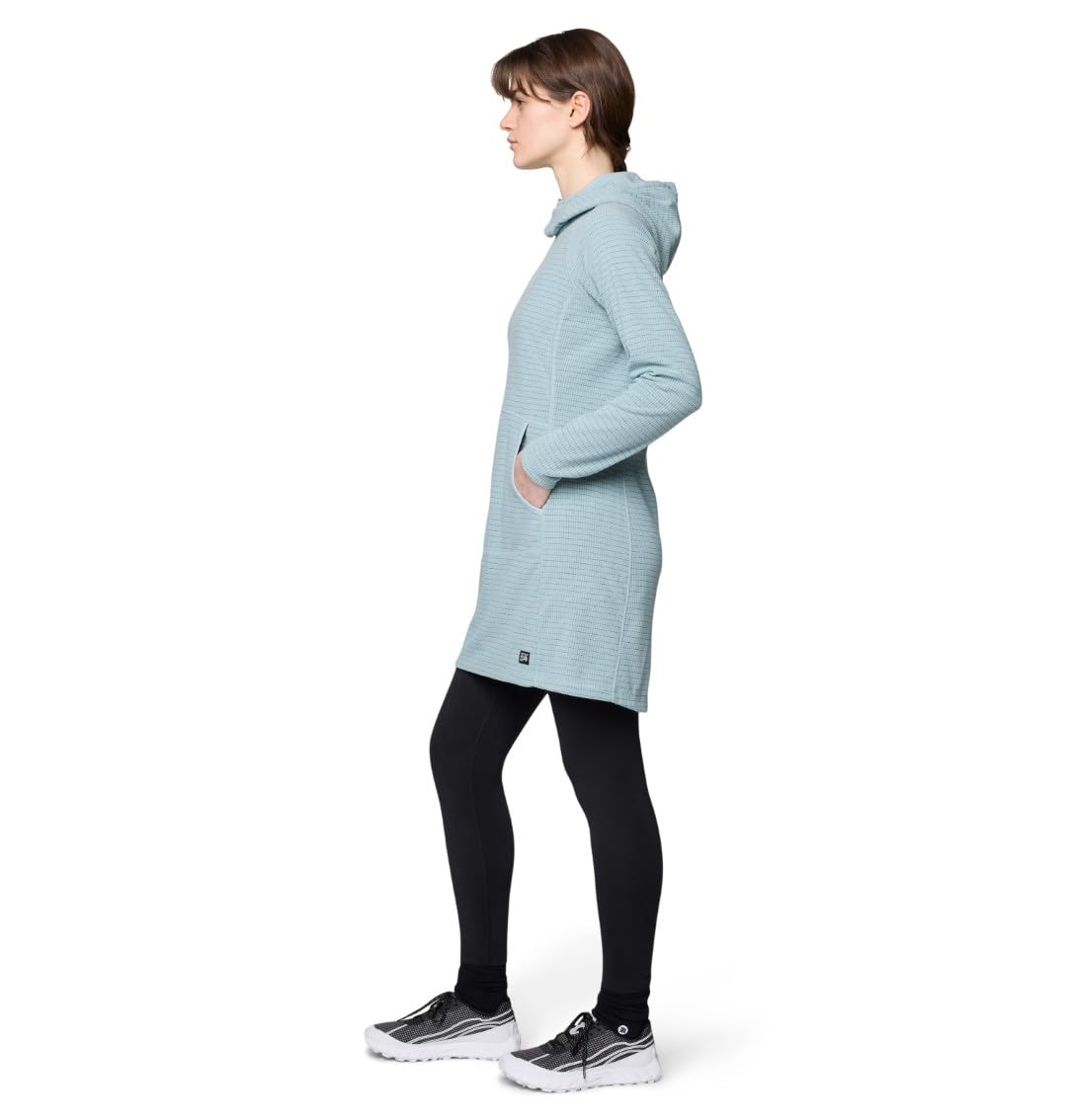 mountain-hardwear-women-s-summit-grid-fleece-dress-hooded-lightweight-layering-d image 3