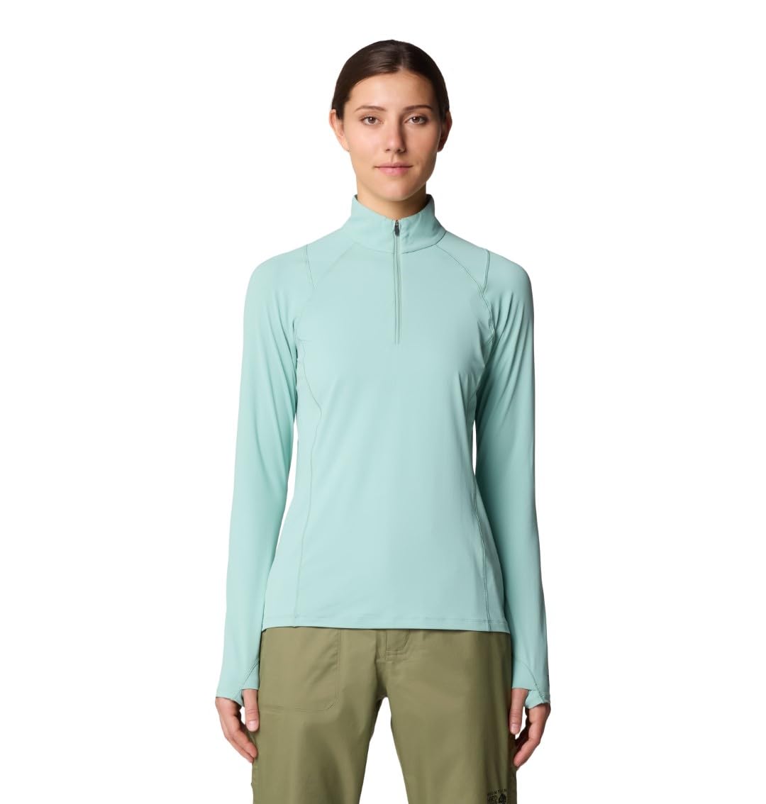 mountain-hardwear-crater-lake-1-2-zip-women-s-grid-fleece-mid-layer-with-scuba-h image 8