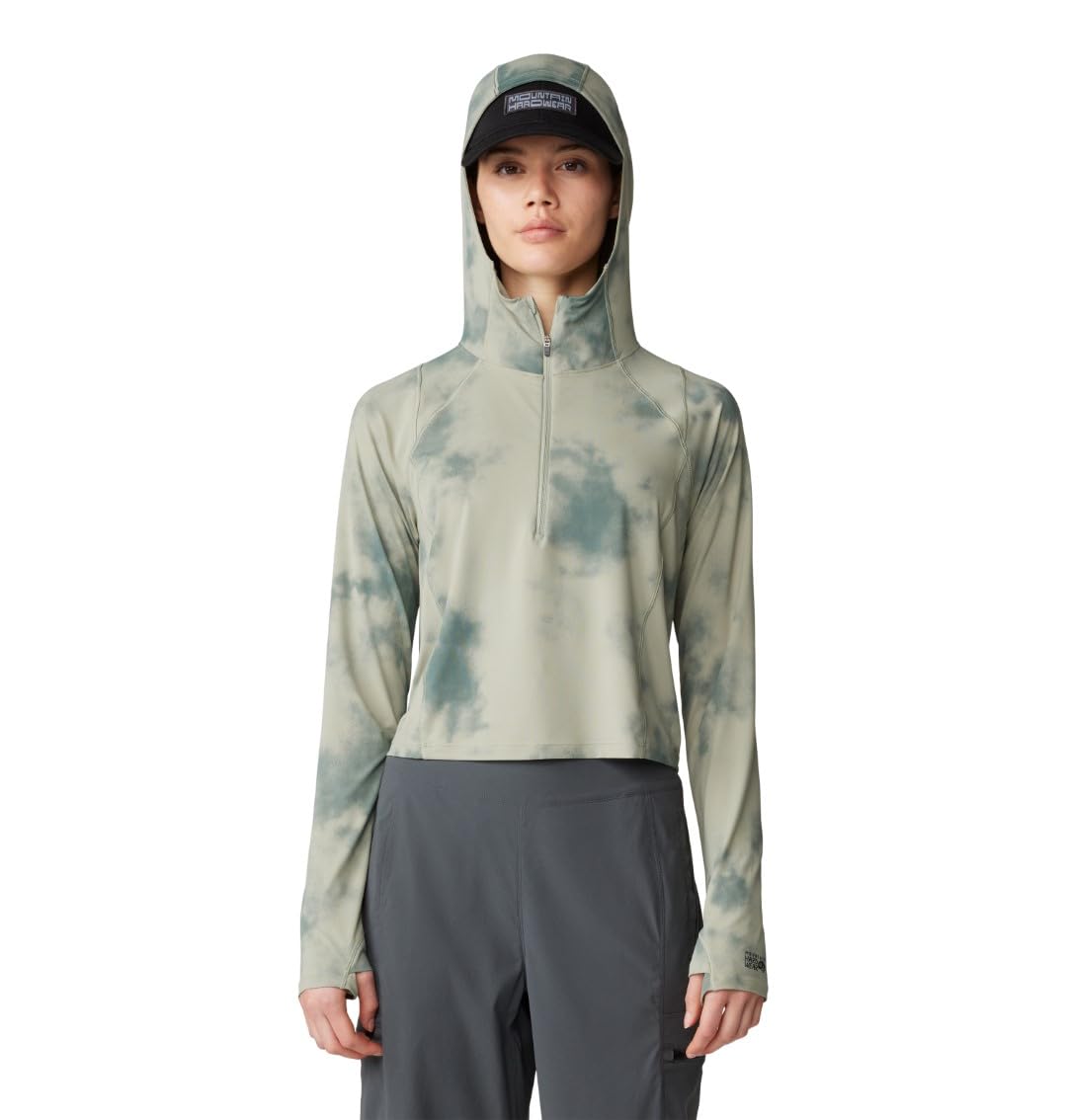 mountain-hardwear-crater-lake-crop-zip-women-s-quick-dry-upf-sun-hoodie-with-hal image 5