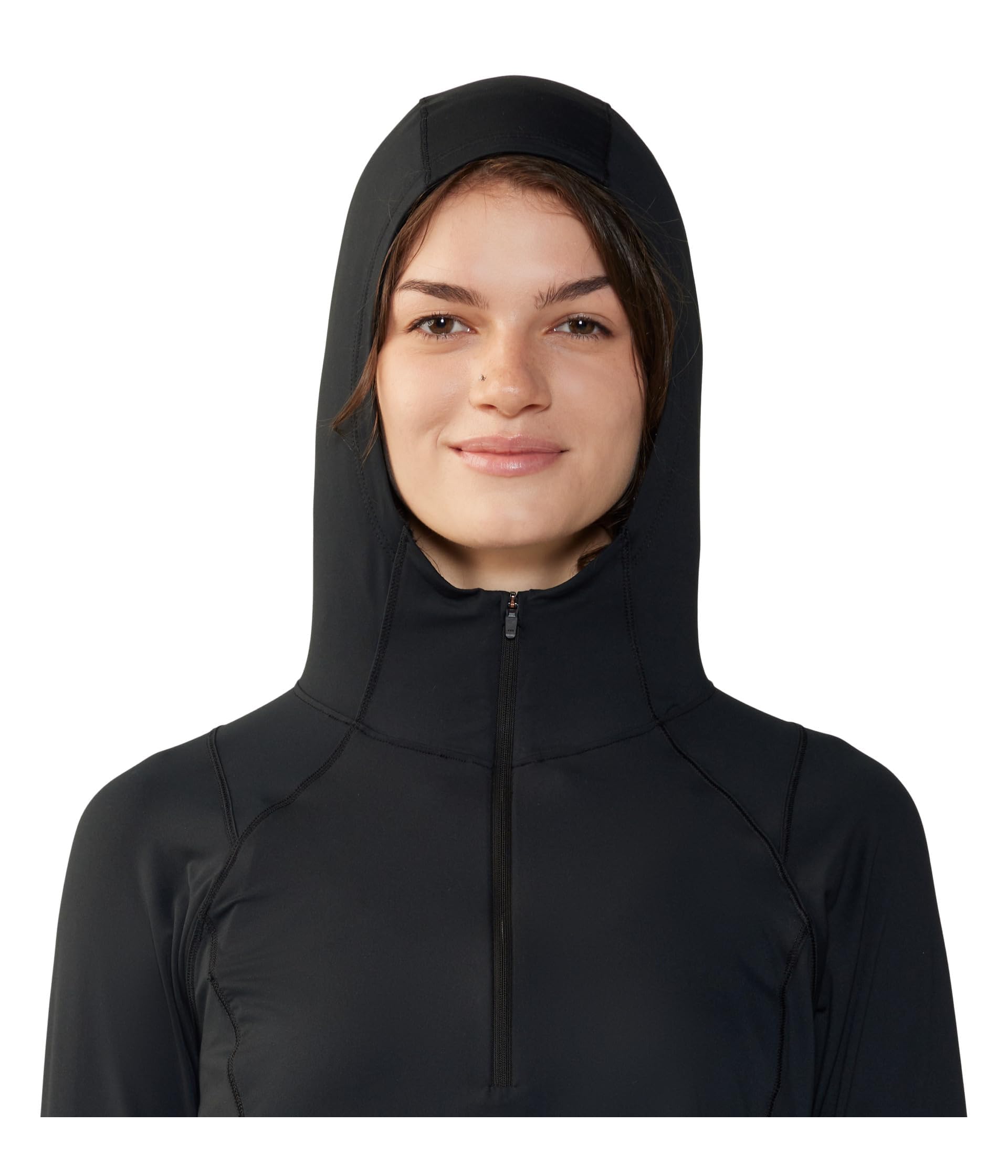 mountain-hardwear-crater-lake-crop-zip-women-s-quick-dry-upf-sun-hoodie-with-hal image 3