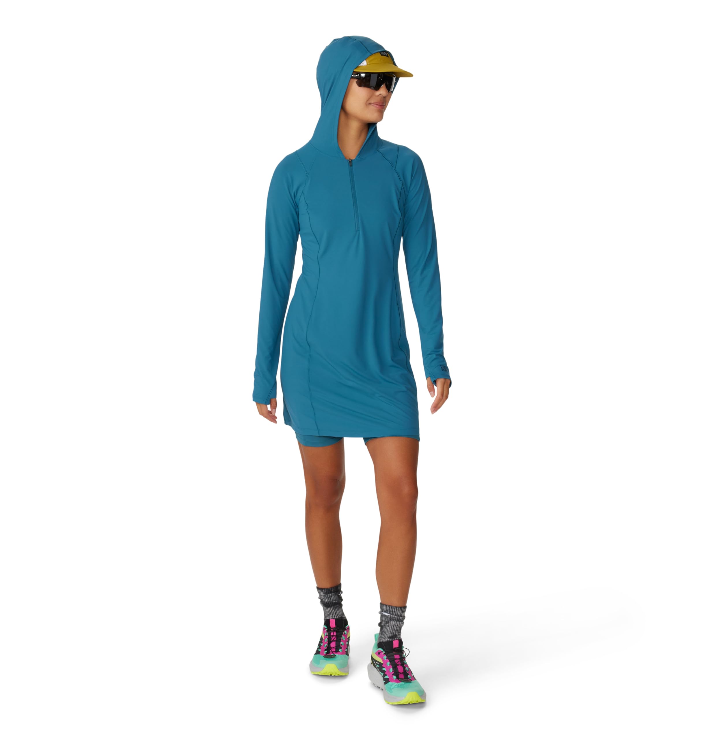 mountain-hardwear-crater-lake-dress-women-s-upf-50-sun-hooded-half-zip-dress image 5