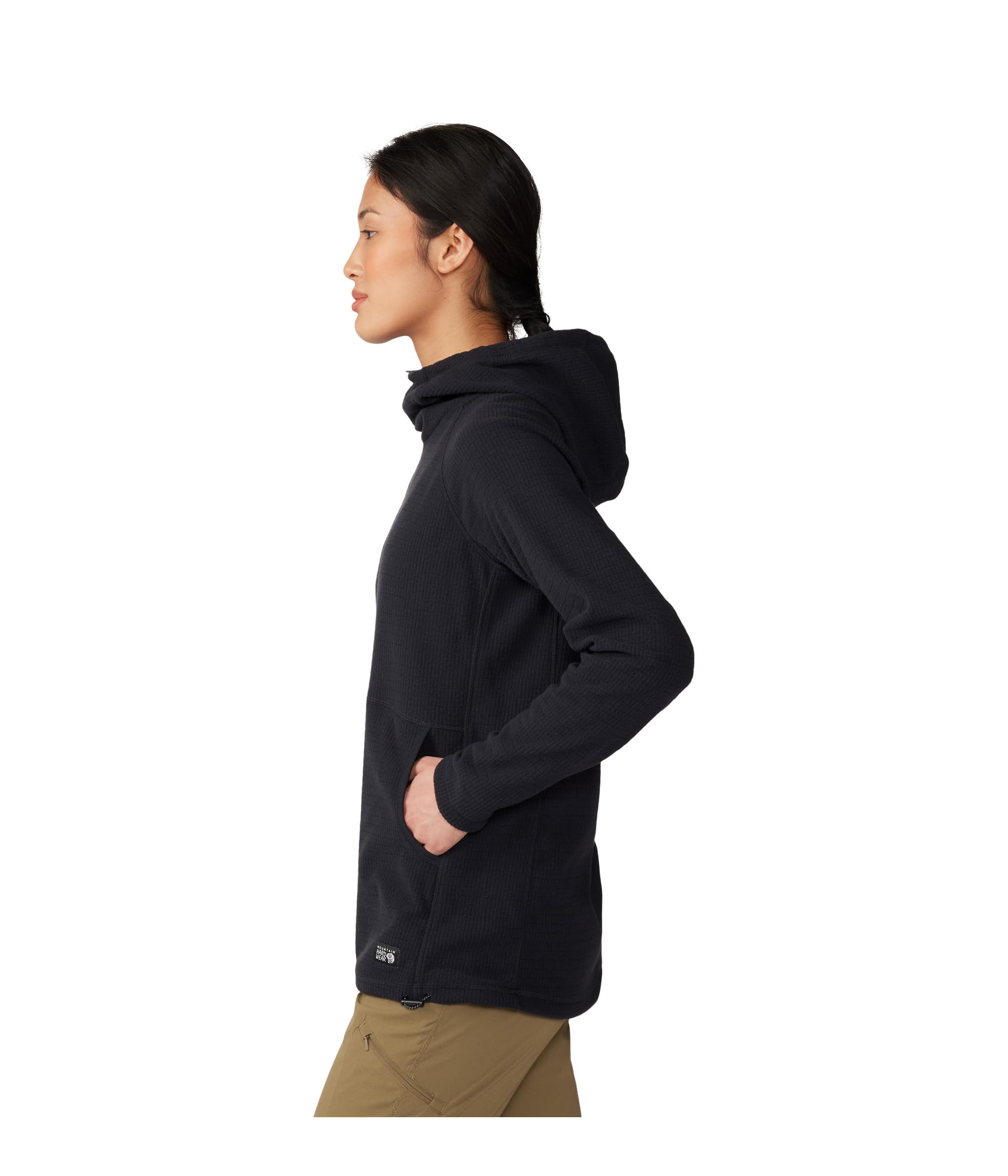 mountain-hardwear-summit-grid-tunic-hoodie-half-zip-fleece-mid-layer-with-scuba- image 2