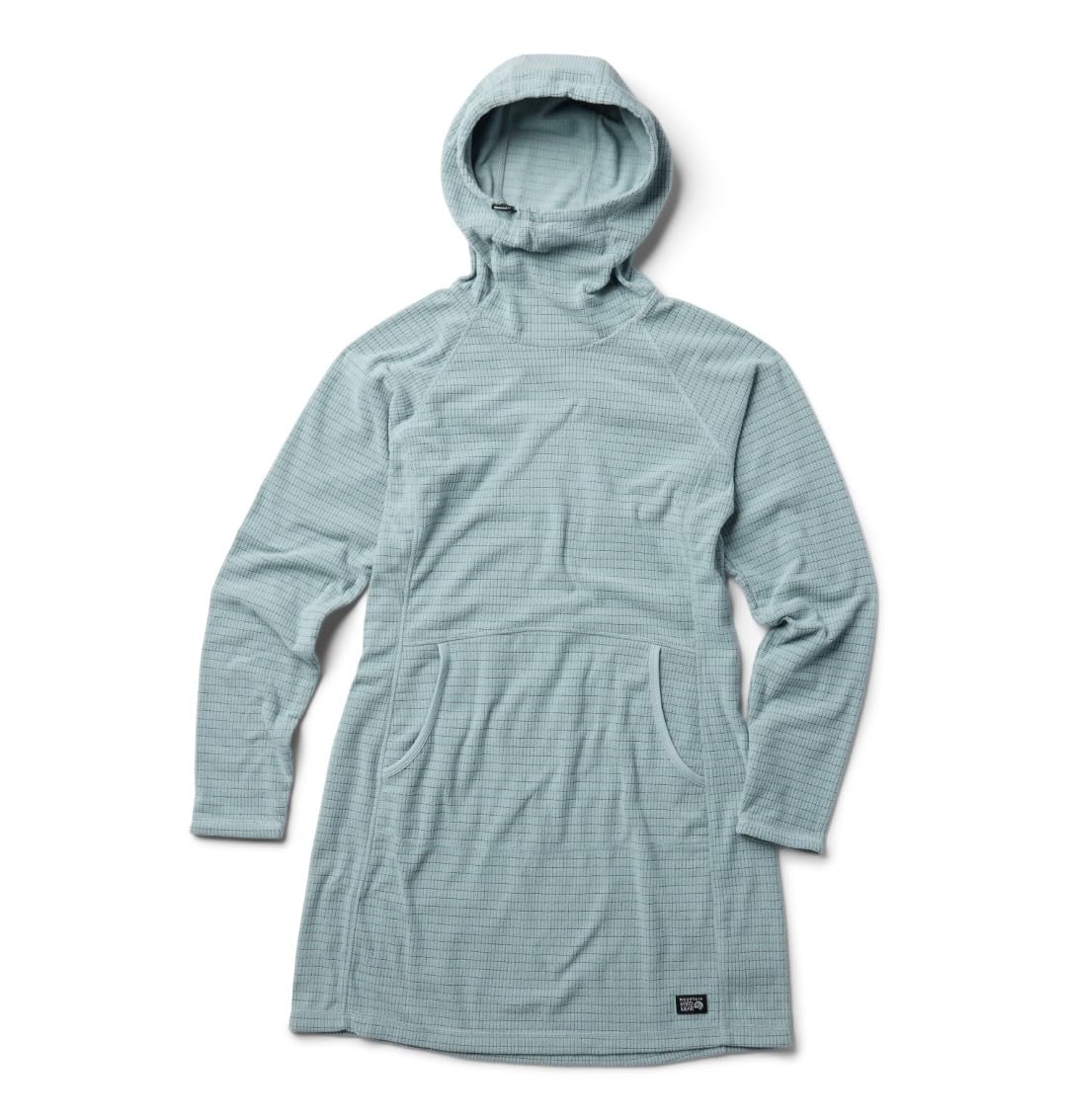 mountain-hardwear-women-s-summit-grid-fleece-dress-hooded-lightweight-layering-d image 1