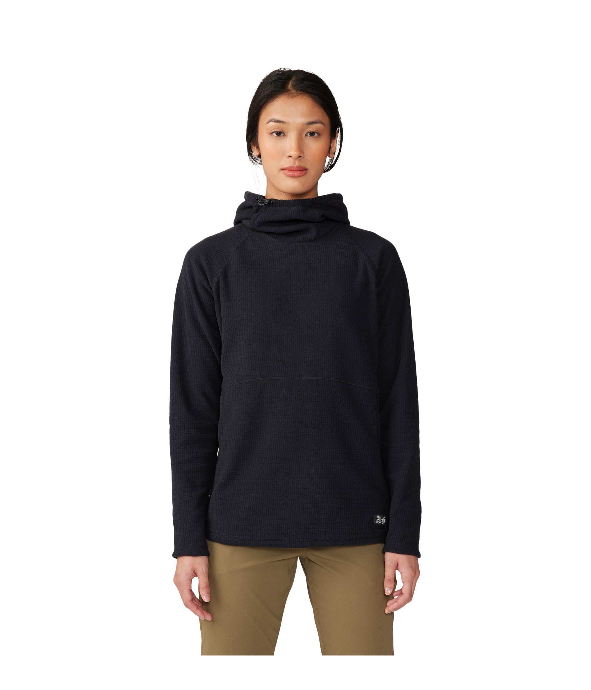 mountain-hardwear-summit-grid-tunic-hoodie-half-zip-fleece-mid-layer-with-scuba- image 1