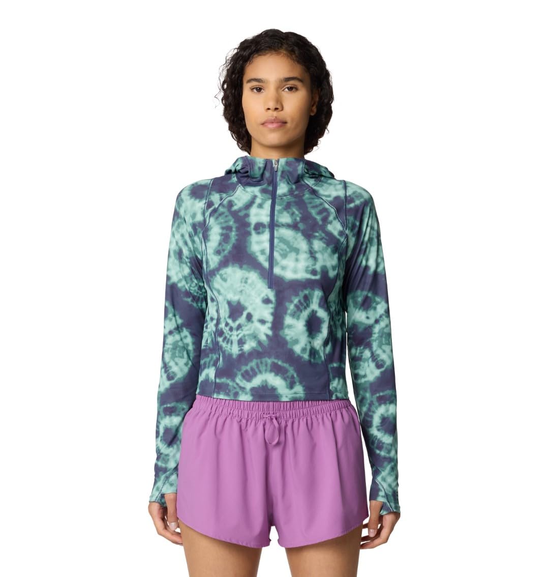 mountain-hardwear-crater-lake-crop-zip-women-s-quick-dry-upf-sun-hoodie-with-hal image 8