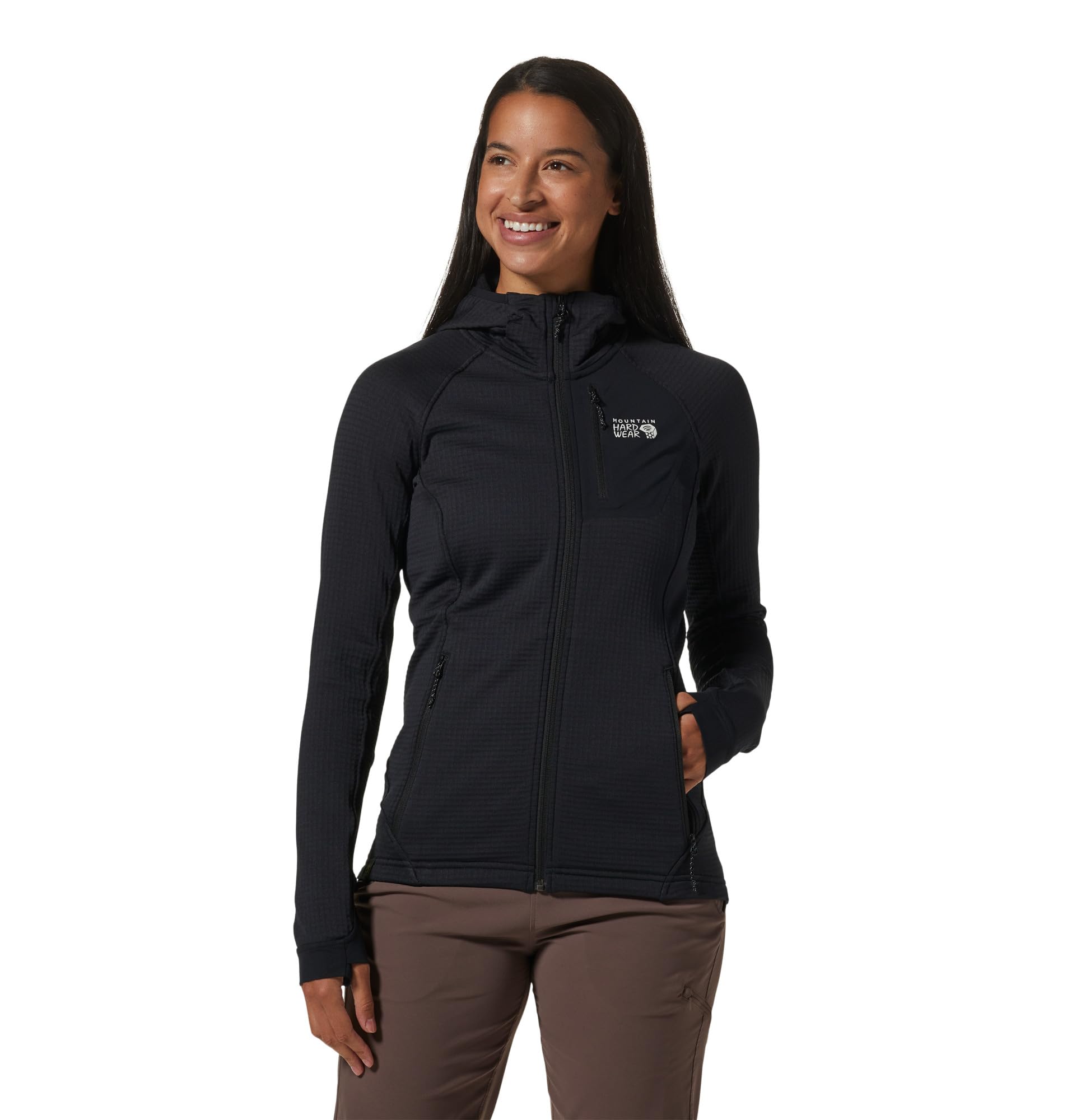 mountain-hardwear-women-s-polartec-power-grid-full-zip-hoody image 1