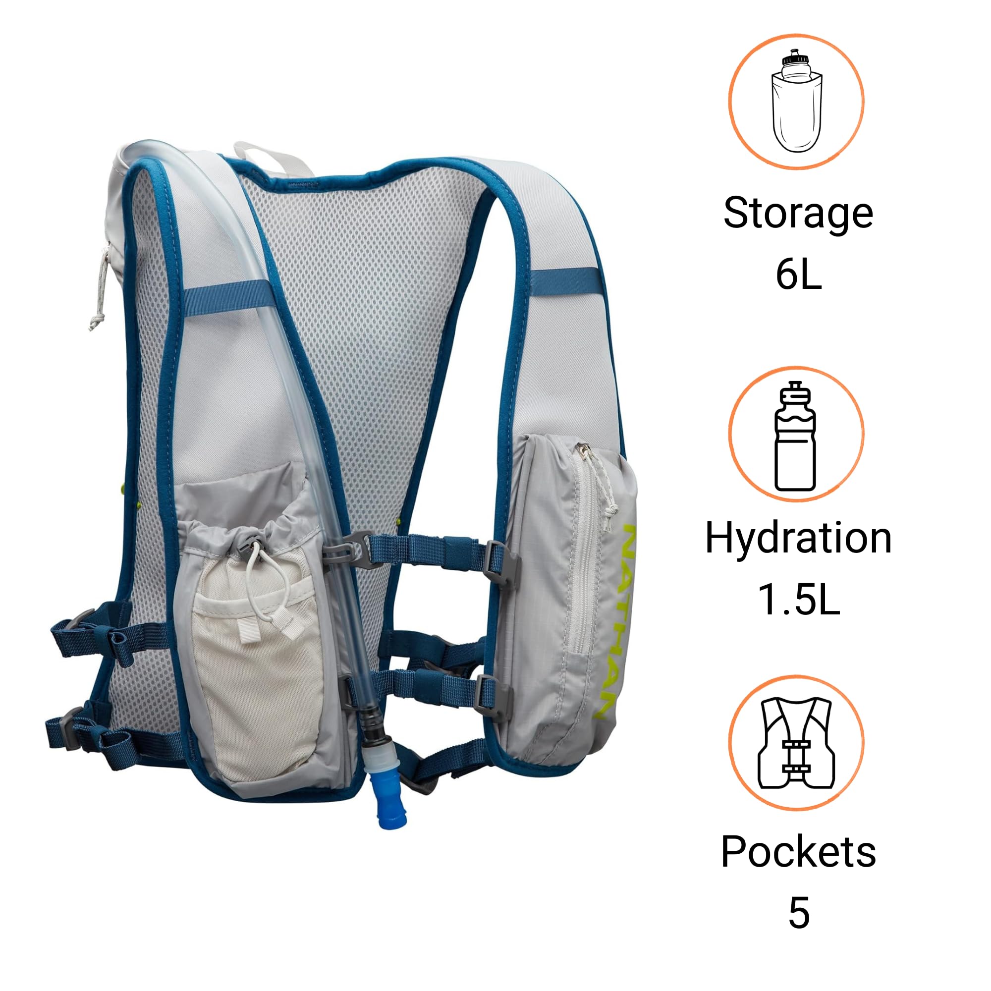 nathan-quickstart-4l-hydration-running-vest-with-1-5l-bladder-front-flask-pocket image 2