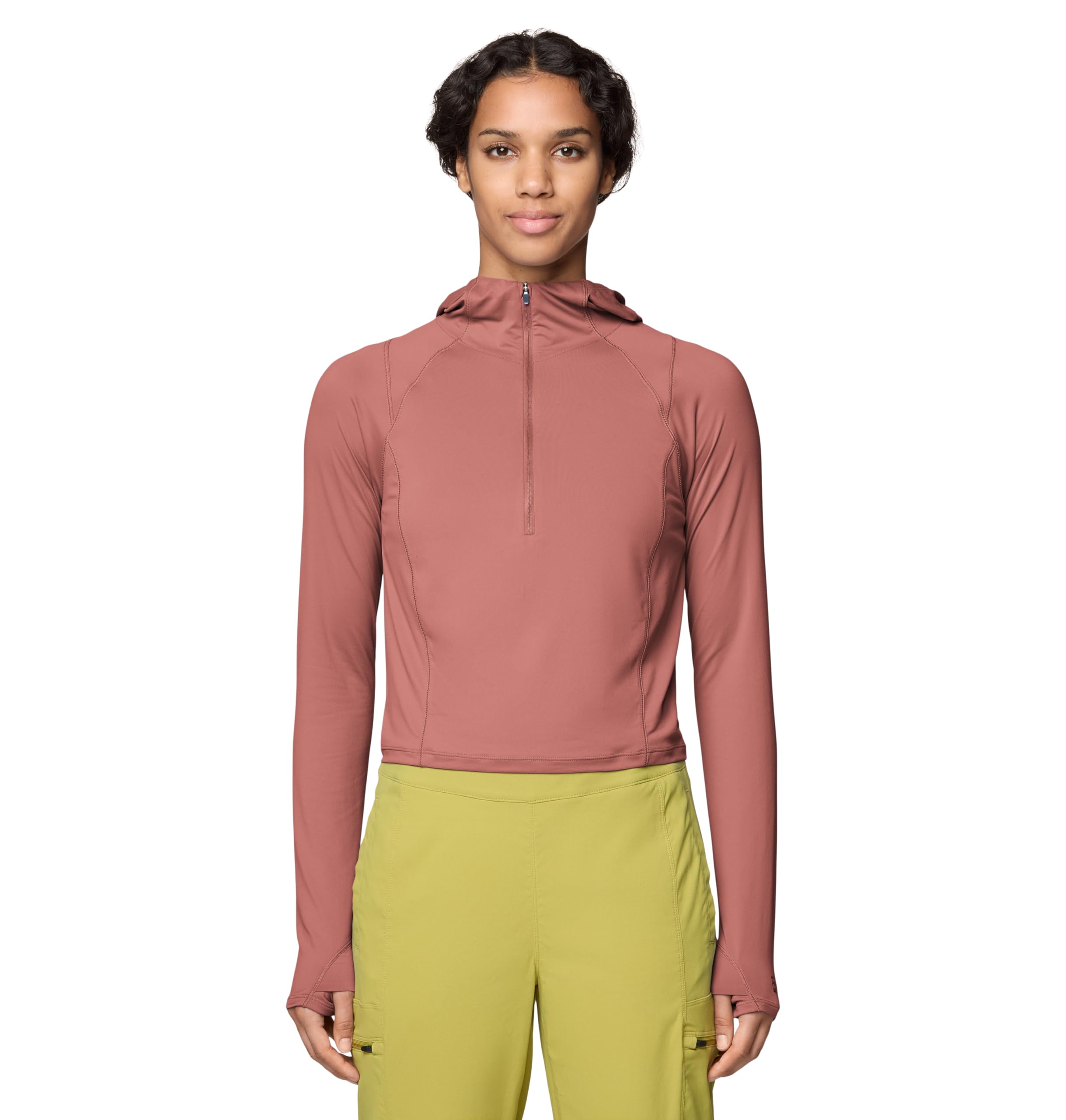 mountain-hardwear-crater-lake-crop-zip-women-s-quick-dry-upf-sun-hoodie-with-hal image 7