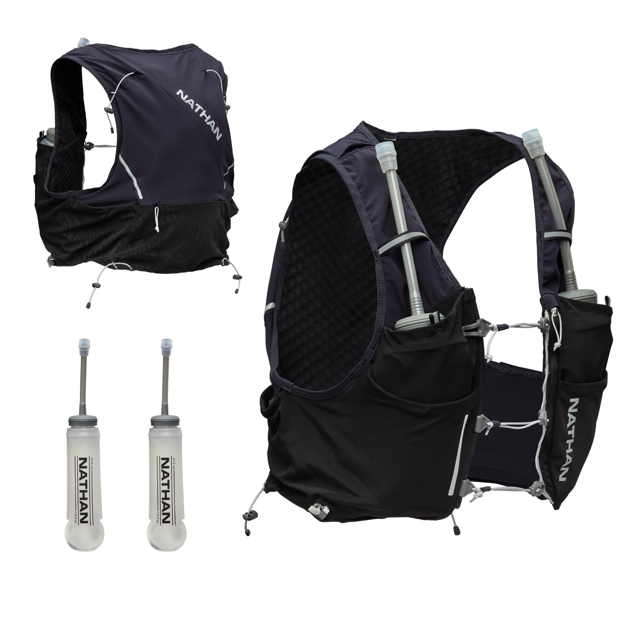 nathan-pinnacle-pro-6l-hydration-vest-compression-racing-vest-with-two-20oz-hydr image 1