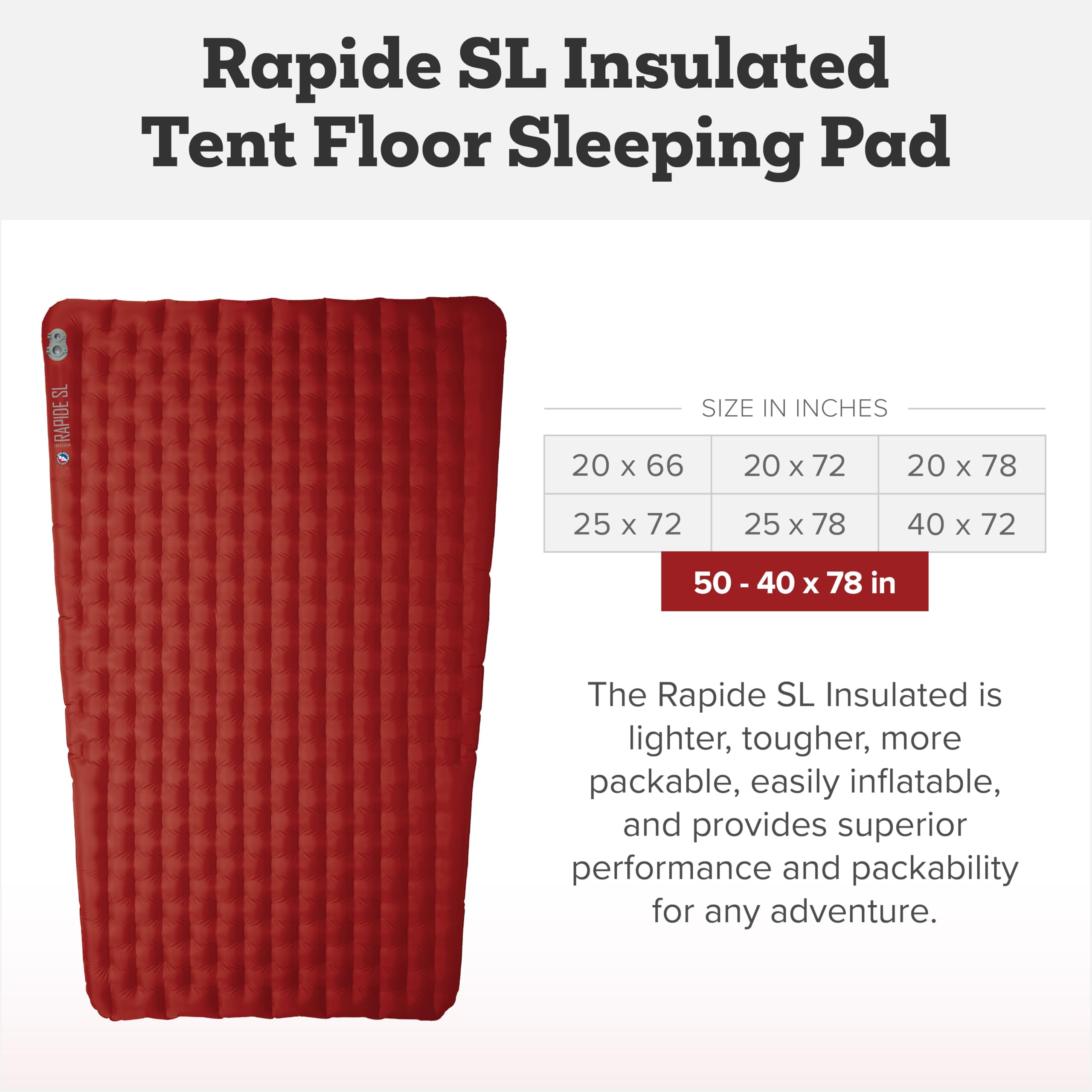 big-agnes-rapide-sl-insulated-sleeping-pad-ultralight-all-season-backpacking-pad image 3