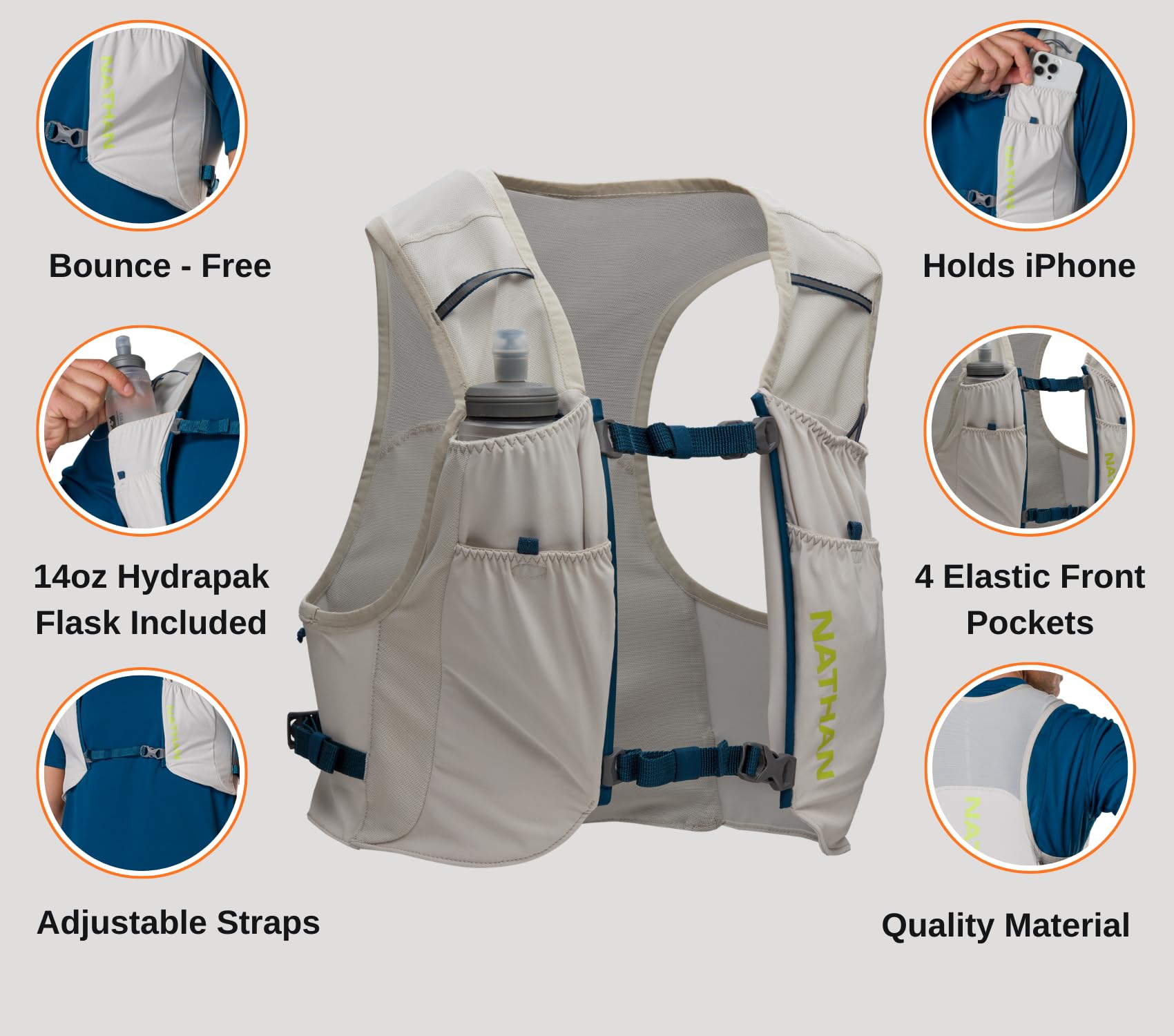 nathan-pinnacle-featherlite-1-5l-running-hydration-vest-ultra-lightweight-compre image 3
