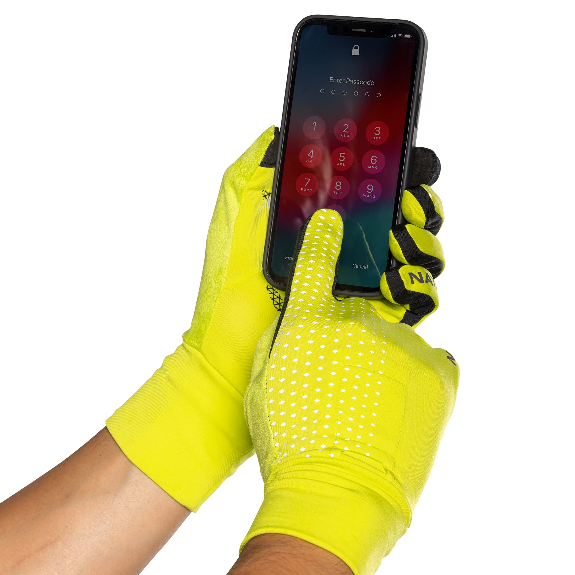 nathan-reflective-running-gloves-with-touchscreen-fingers-and-strobe-light-pocke image 2