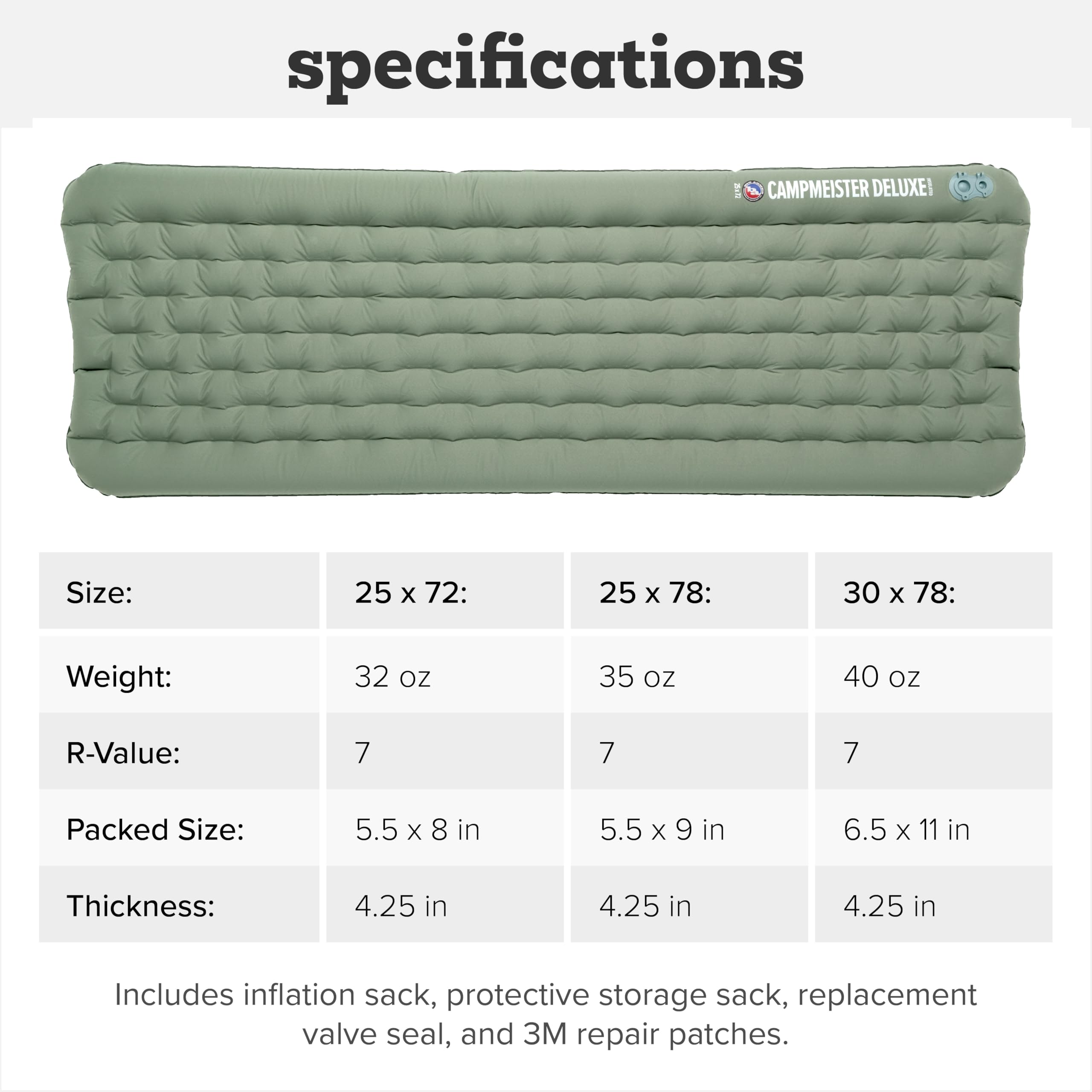 big-agnes-campmeister-deluxe-insulated-sleeping-pad-wide-regular-25x72-r-value-7 image 7