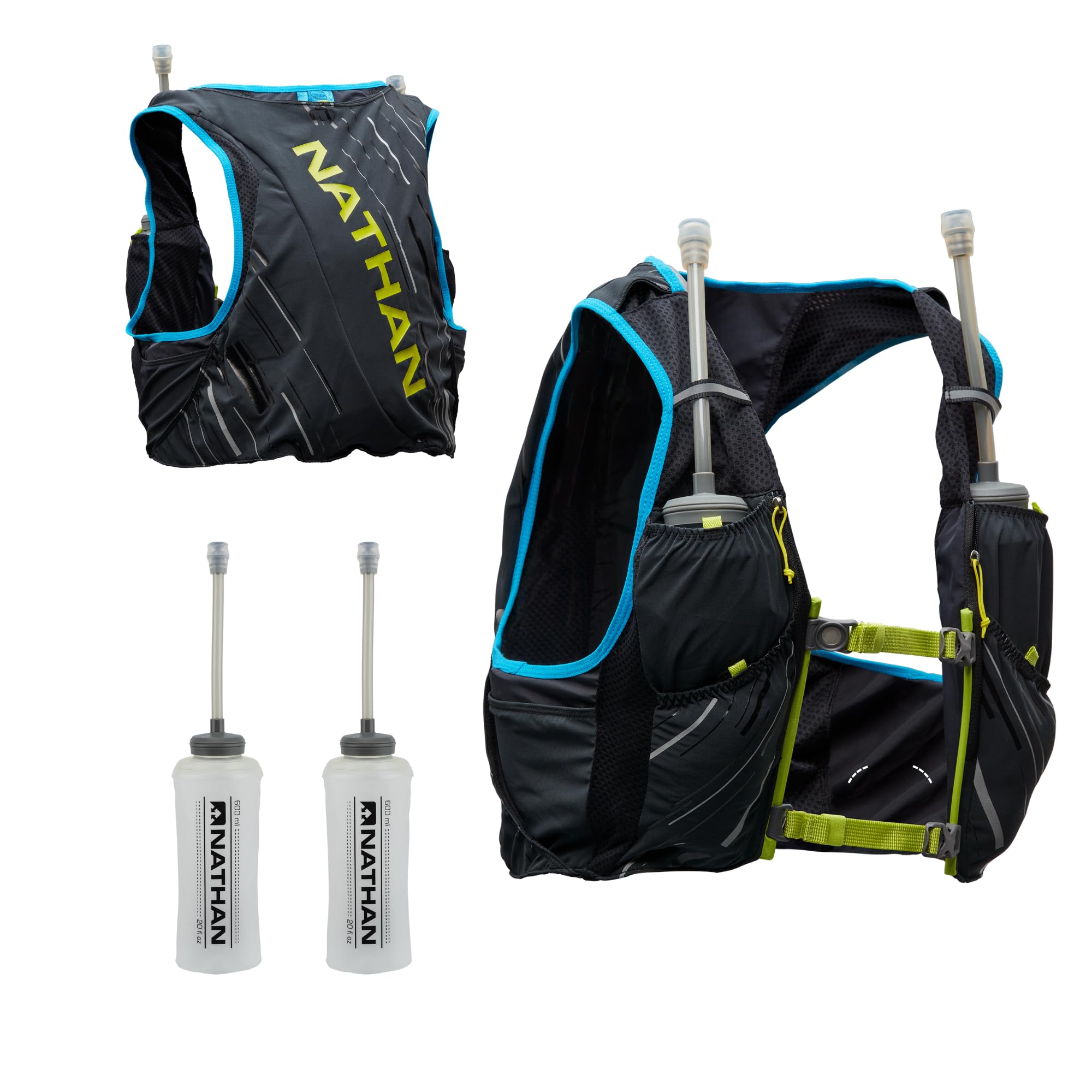 nathan-pinnacle-race-vest-4l-hydration-pack-with-two-20-oz-soft-flasks-water-res image 1