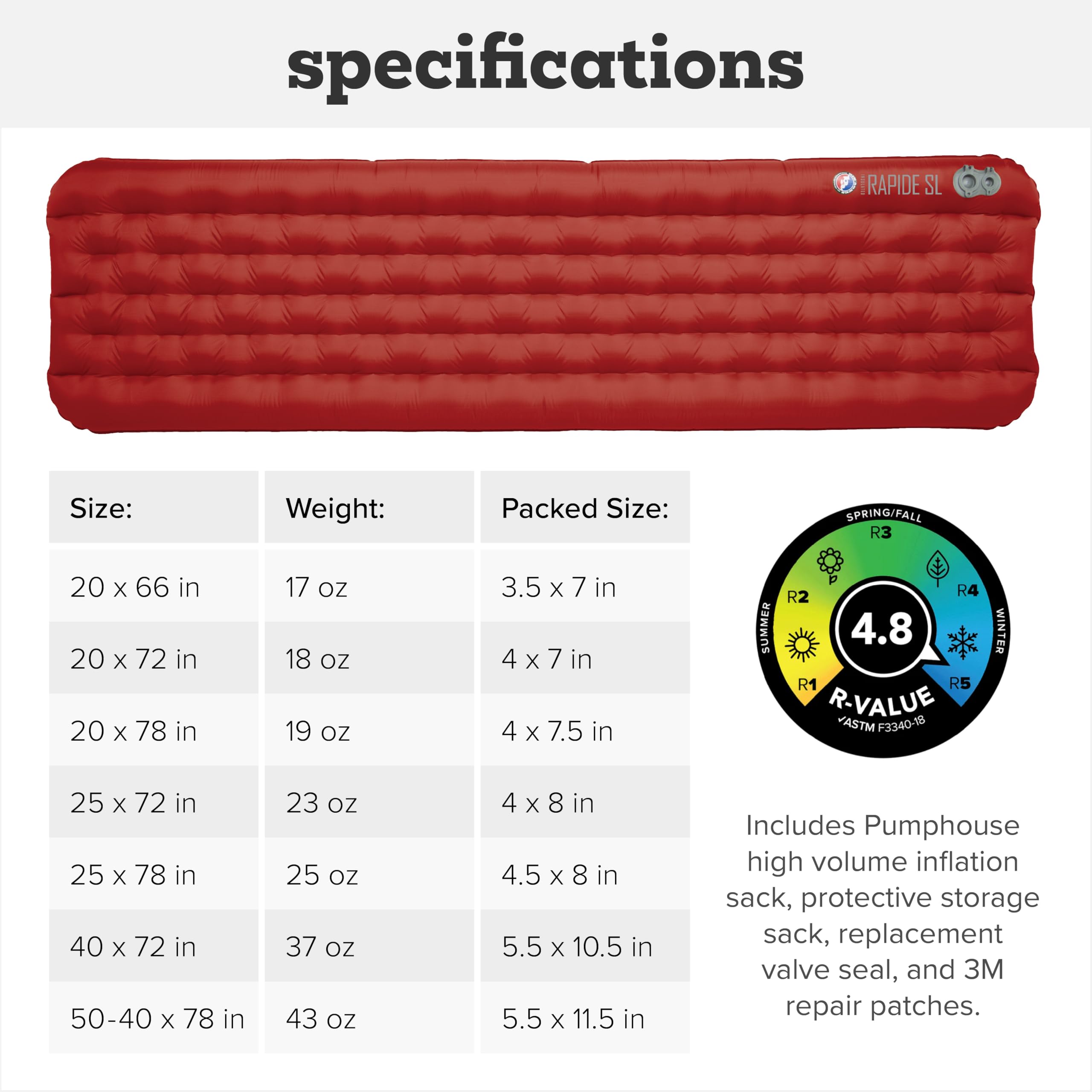 big-agnes-rapide-sl-insulated-sleeping-pad-ultralight-all-season-backpacking-pad image 8