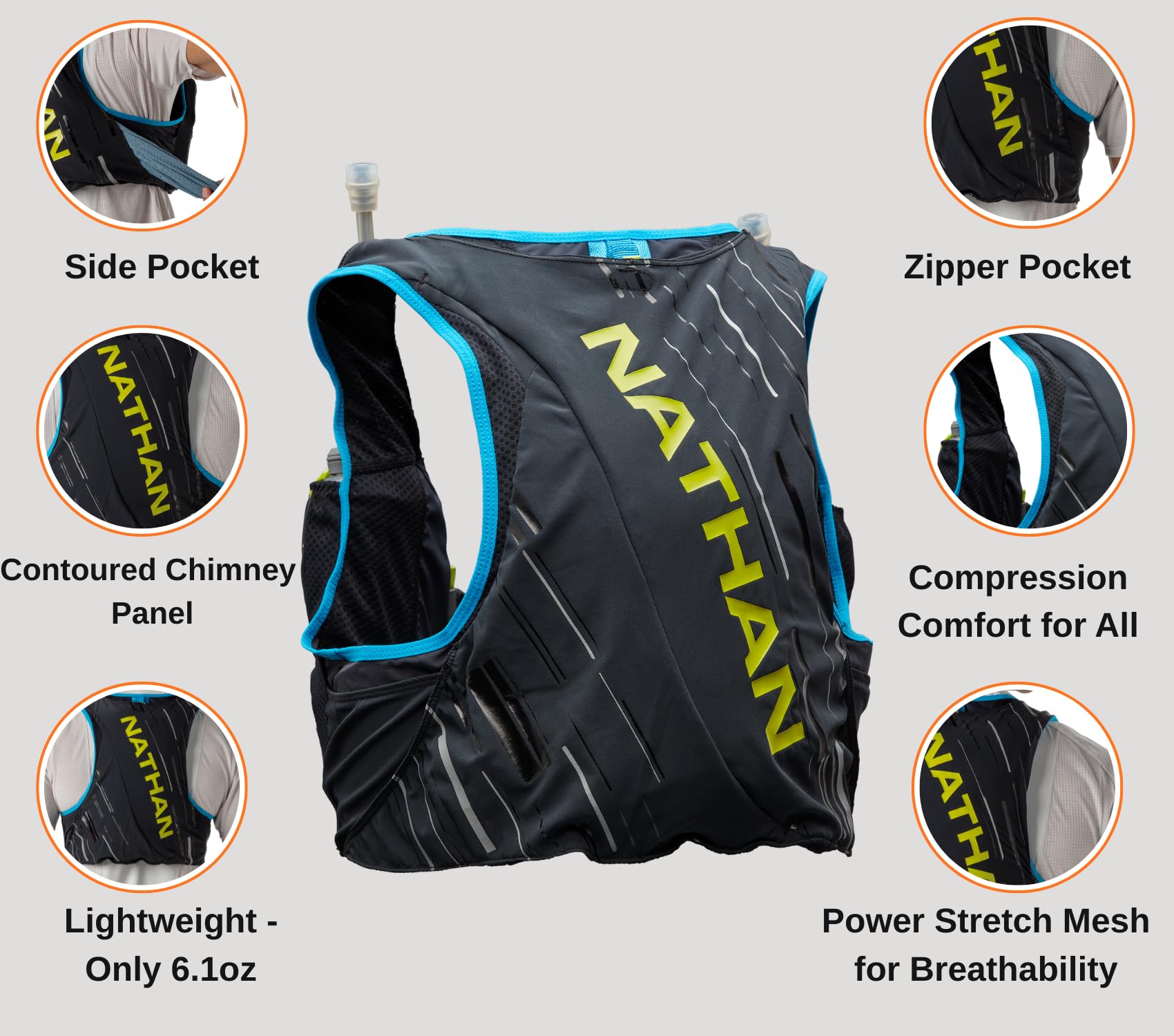 nathan-pinnacle-race-vest-4l-hydration-pack-with-two-20-oz-soft-flasks-water-res image 4