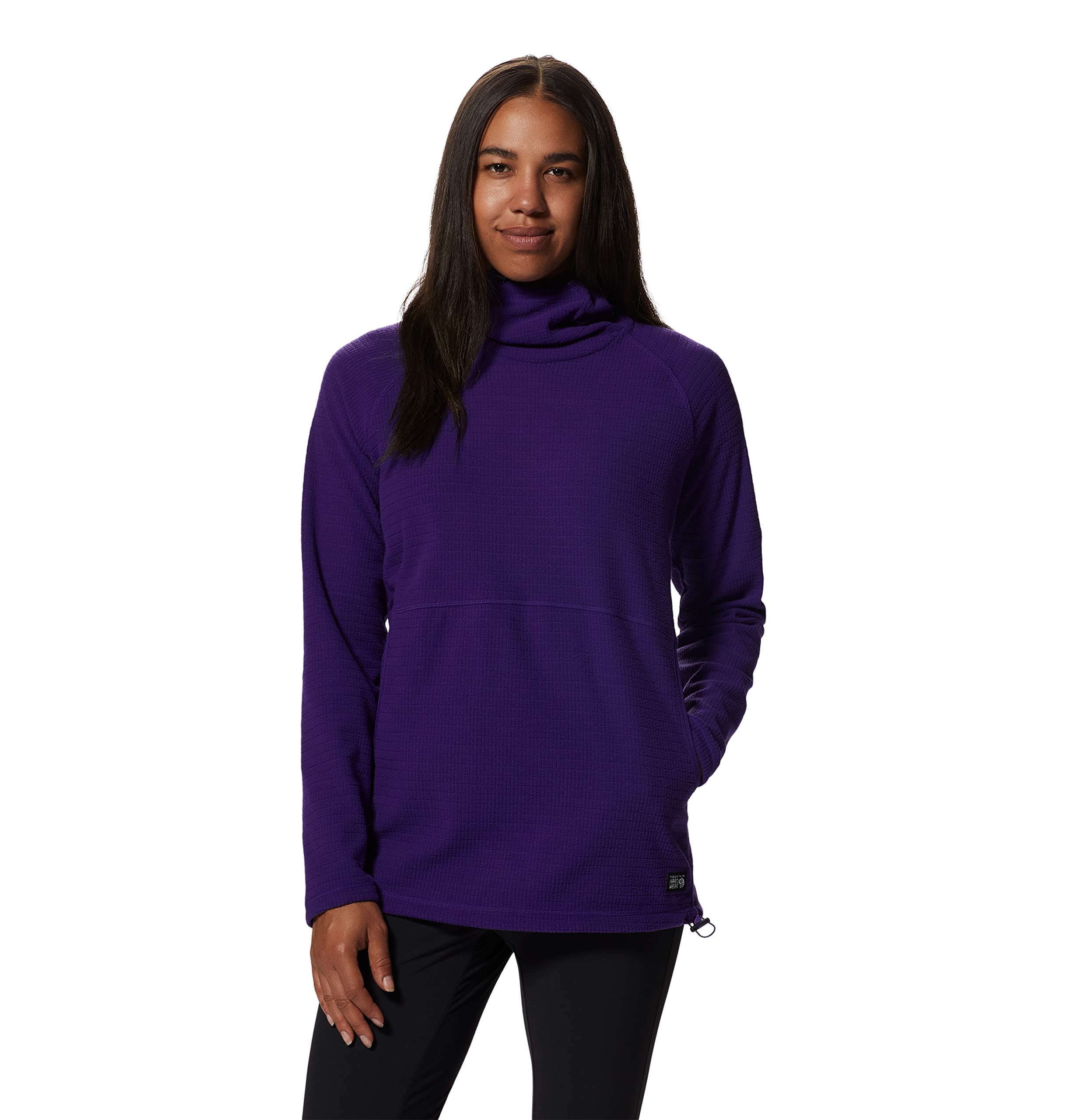 mountain-hardwear-summit-grid-tunic-hoodie-half-zip-fleece-mid-layer-with-scuba- image 7