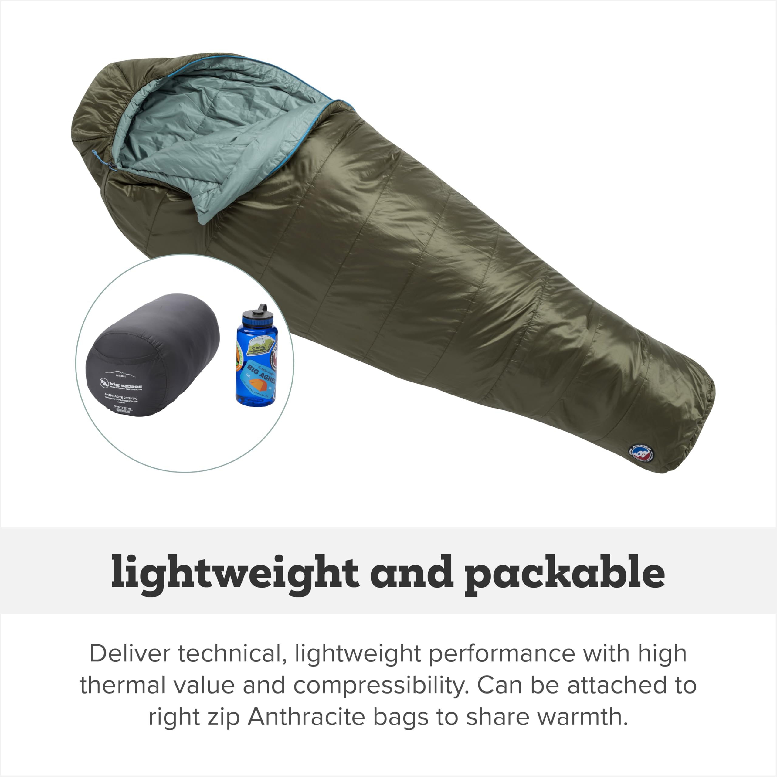 big-agnes-anthracite-backpacking-sleeping-bag-3-season-lightweight-synthetic-mum image 7