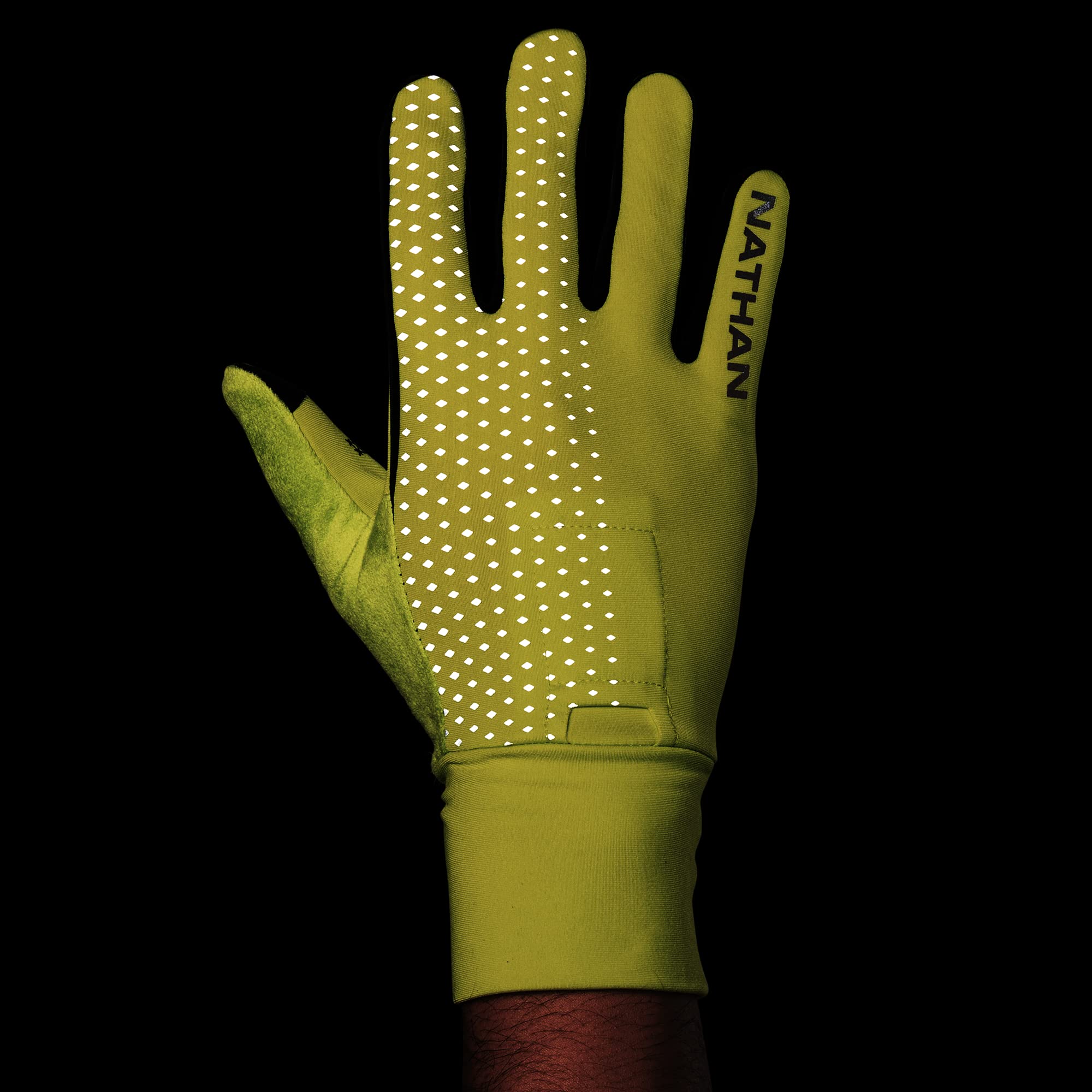 nathan-reflective-running-gloves-with-touchscreen-fingers-and-strobe-light-pocke image 6