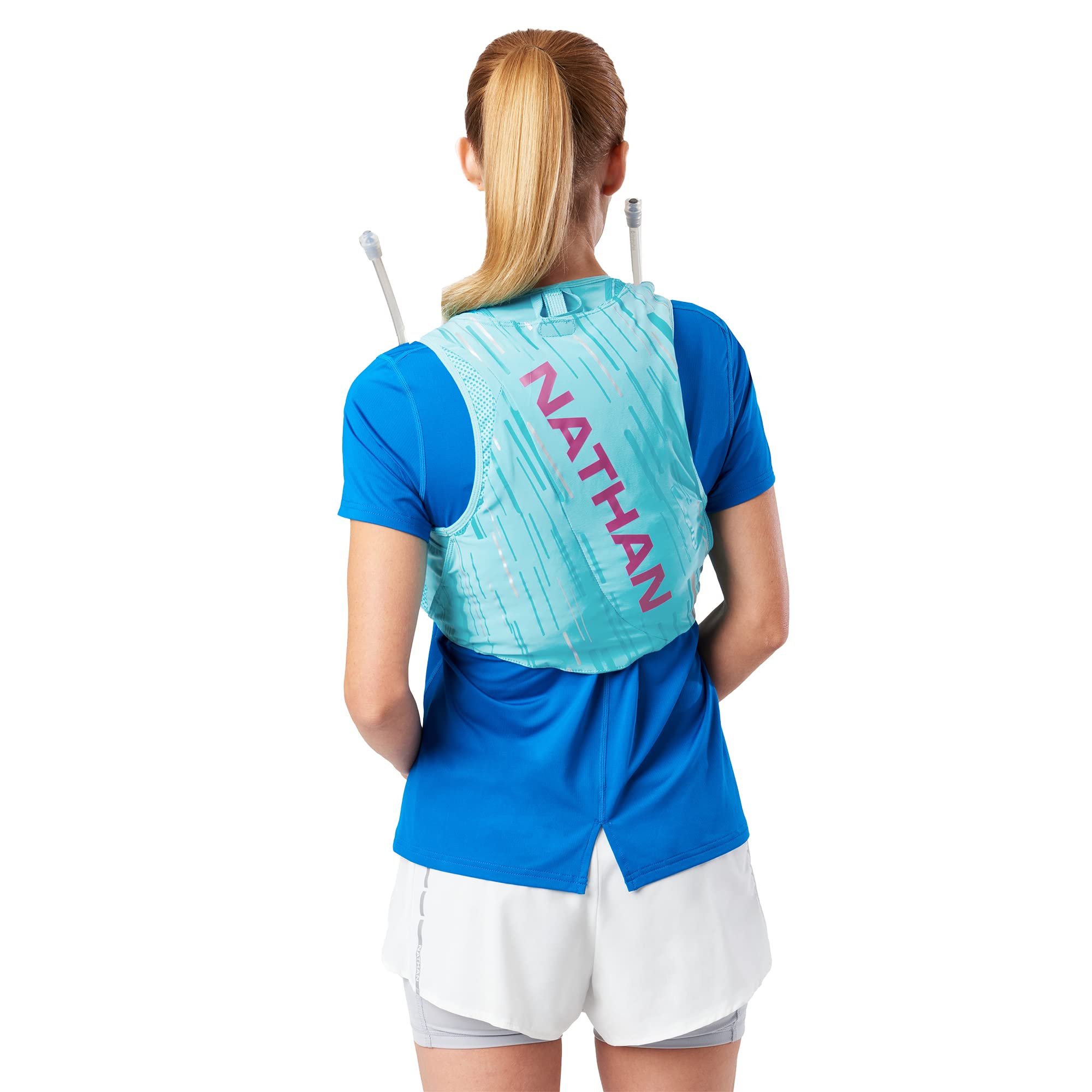 nathan-pinnacle-hydration-running-vest-backpack-4l-with-two-20oz-soft-flasks-lig image 7