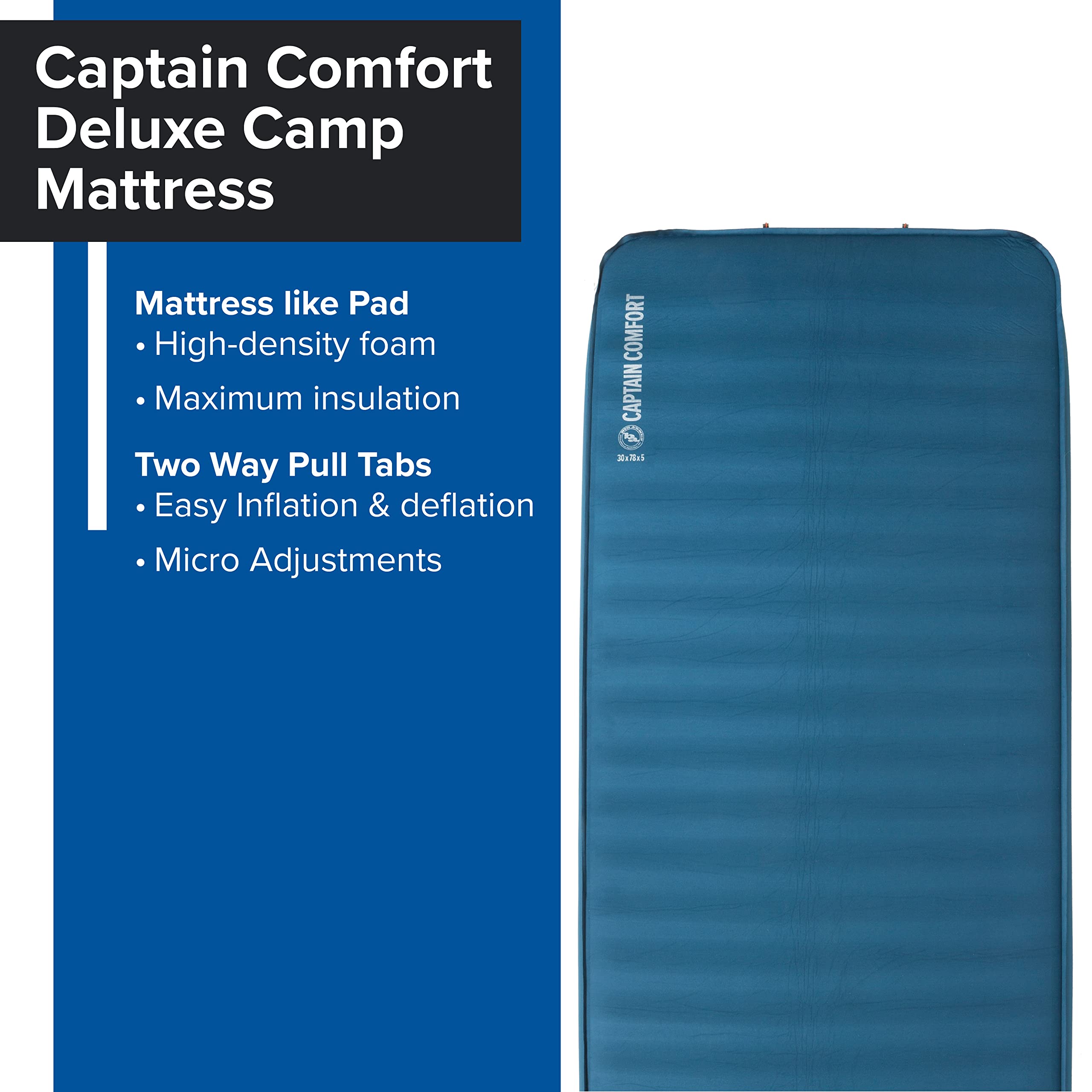 big-agnes-captain-comfort-deluxe-self-inflating-camp-sleeping-pad-30-x-78-in-r-v image 3