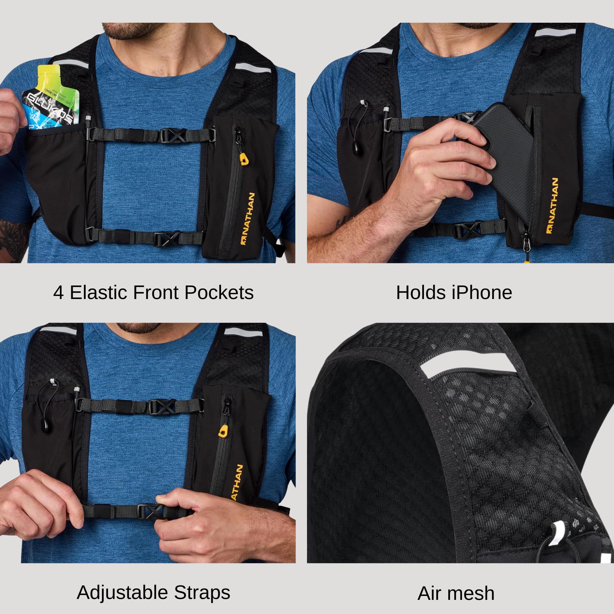 nathan-running-hydration-vest-osfm-black-bladder-compatible-reflective image 3