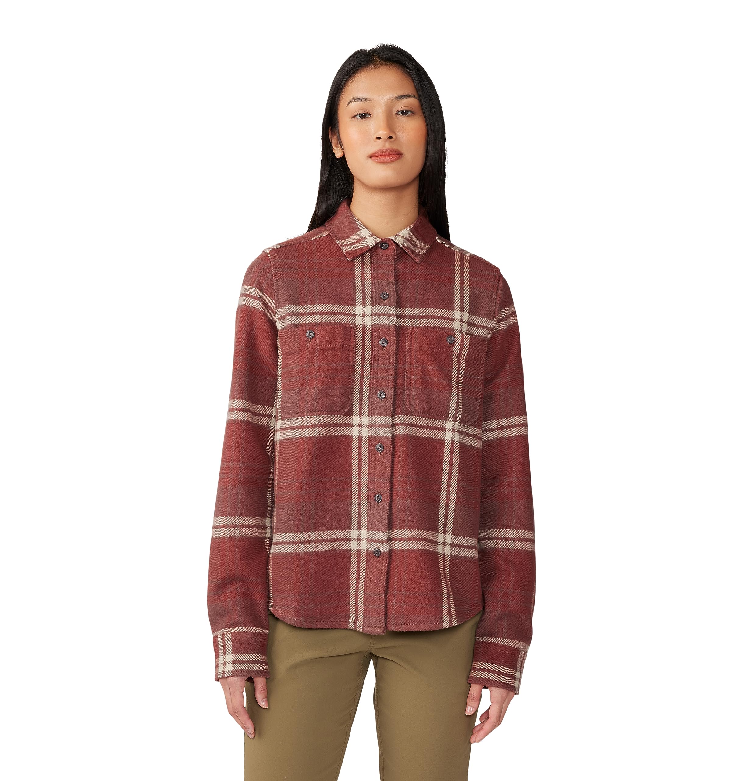 mountain-hardwear-plusher-long-sleeve-shirt-women-s-organic-cotton-flannel-butto image 5