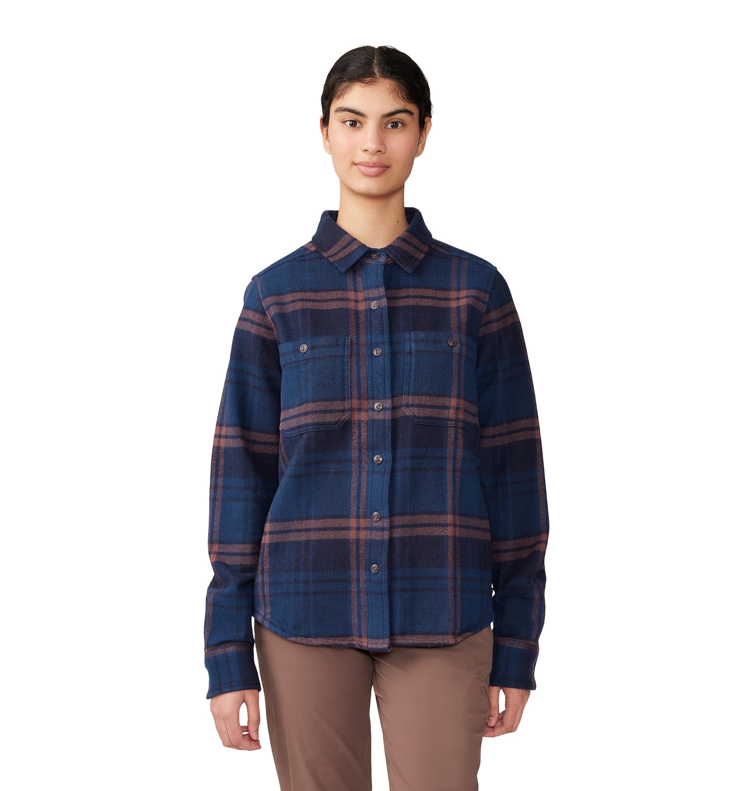 mountain-hardwear-plusher-long-sleeve-shirt-women-s-organic-cotton-flannel-butto image 6