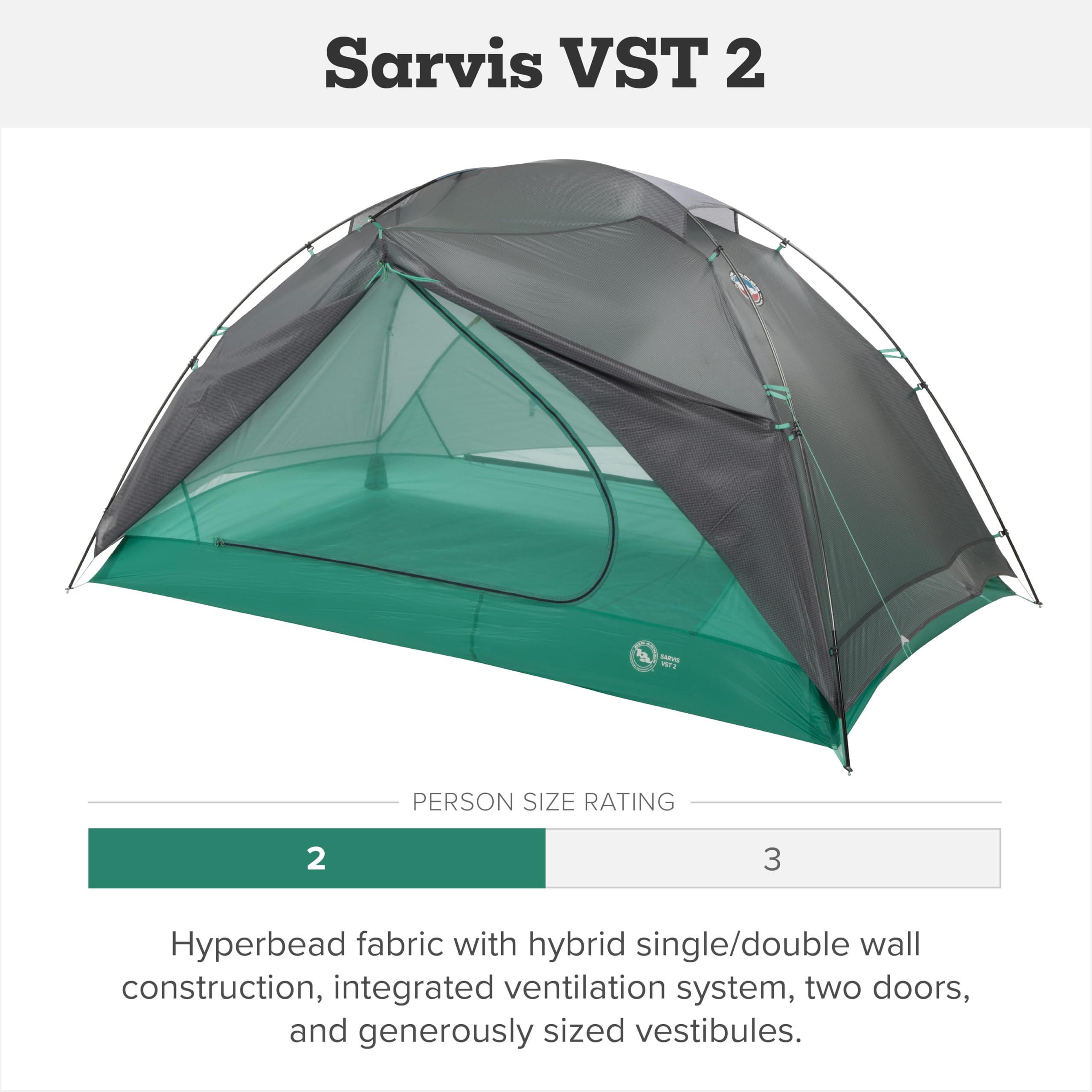 big-agnes-sarvis-vst-ultralight-3-season-waterproof-backpacking-tent-with-hyperb image 2