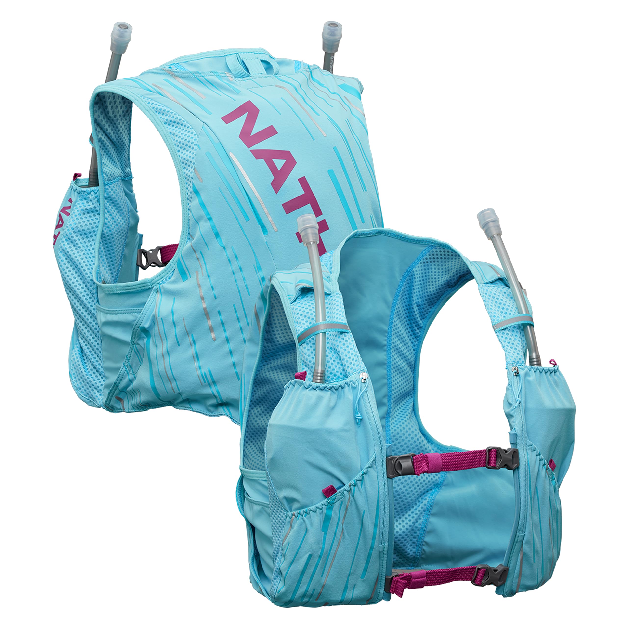 nathan-pinnacle-hydration-running-vest-backpack-4l-with-two-20oz-soft-flasks-lig image 1