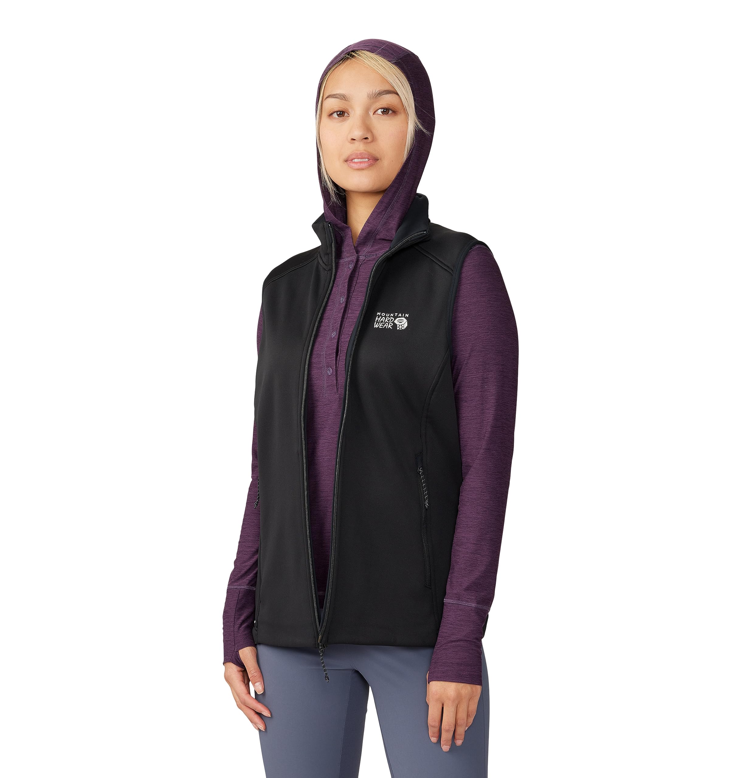 mountain-hardwear-sendura-vest-women-s-slim-fit-stretch-fleece-vest-with-brushed image 1