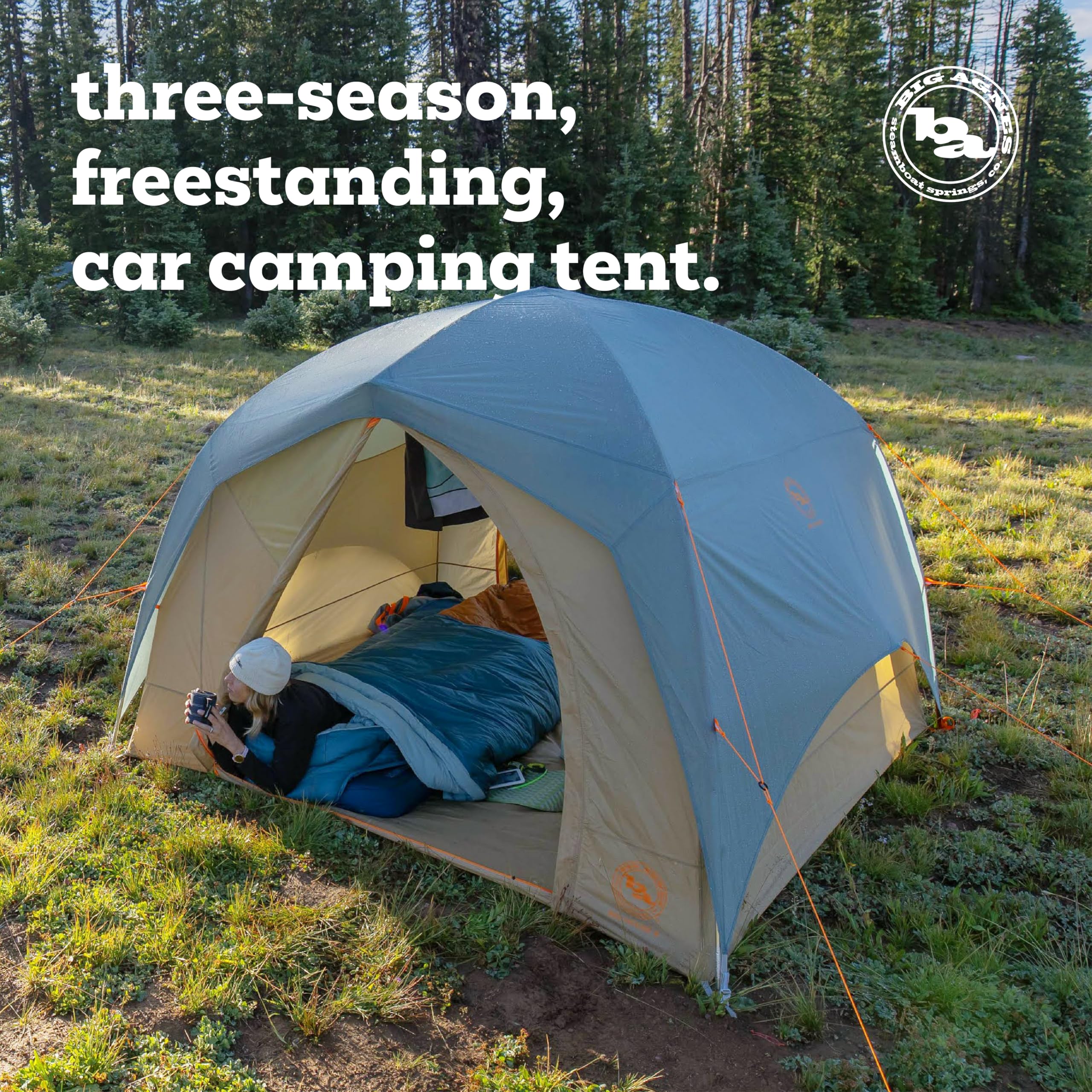 big-agnes-big-house-3-season-base-car-camping-tent-4-or-6-person-with-shelter-mo image 3