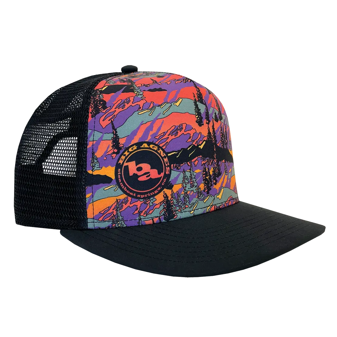 big-agnes-alpenglow-trucker-hat-limited-edition-25th-anniversary-print image 1